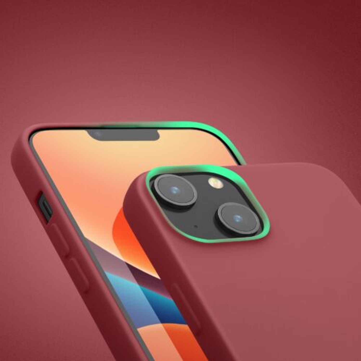 Husa Kwmobile pentru Apple iPhone 14, Silicon, Rosu, 59079.167 fotografia produsului View 12 L