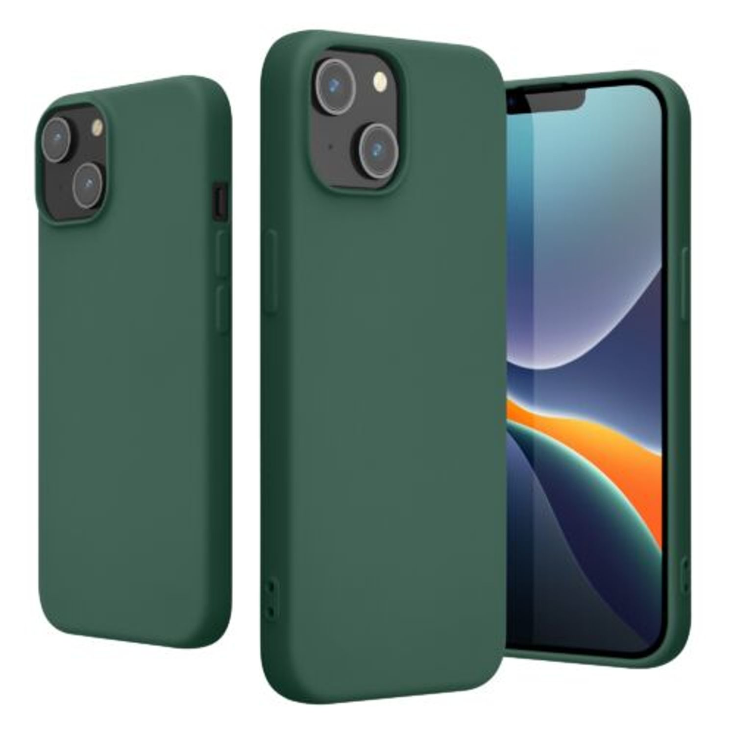 Husa Kwmobile pentru Apple iPhone 14, Silicon, Verde, 59079.166 fotografia produsului