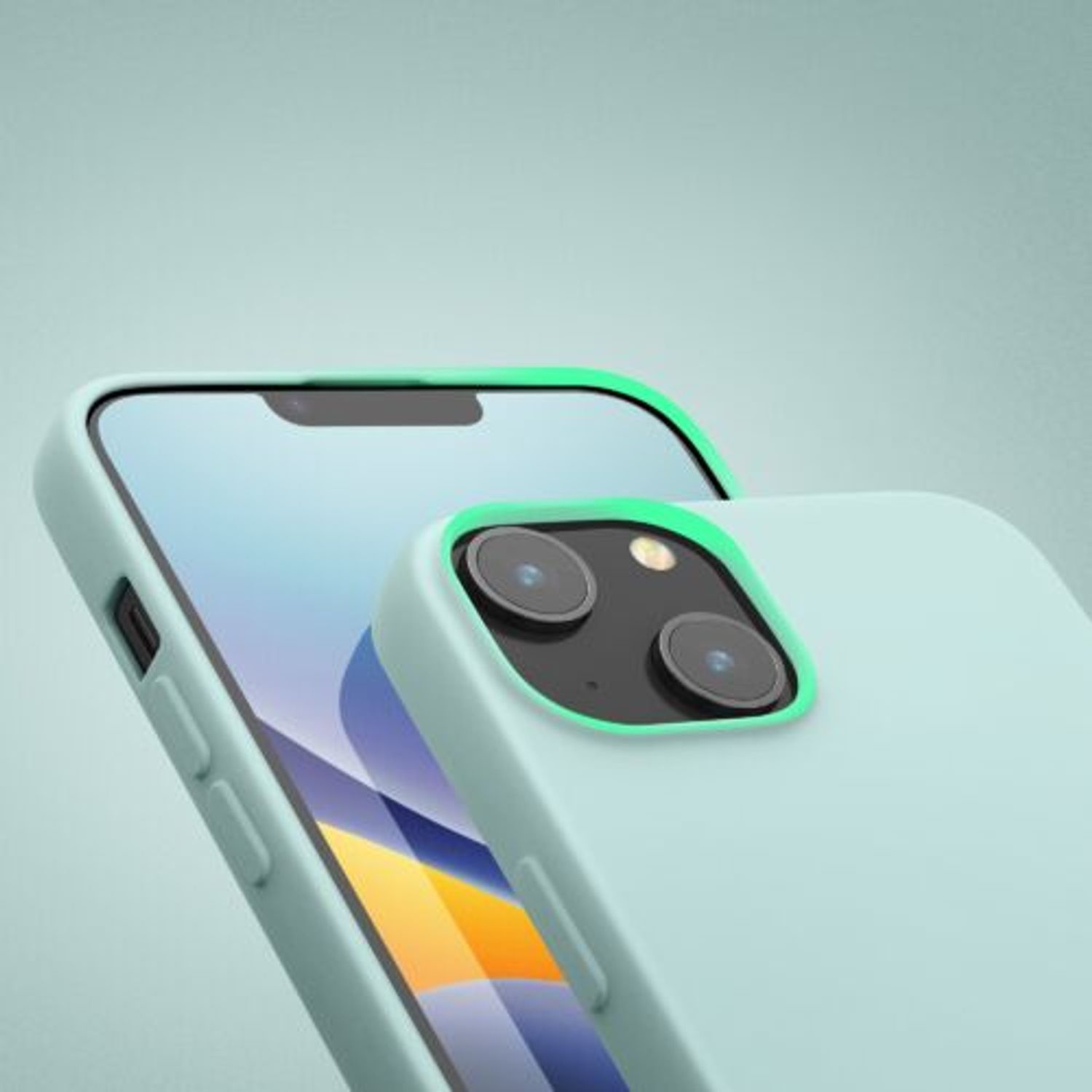 Husa Kwmobile pentru Apple iPhone 14, Silicon, Verde, 59079.200 fotografia produsului View 12 L
