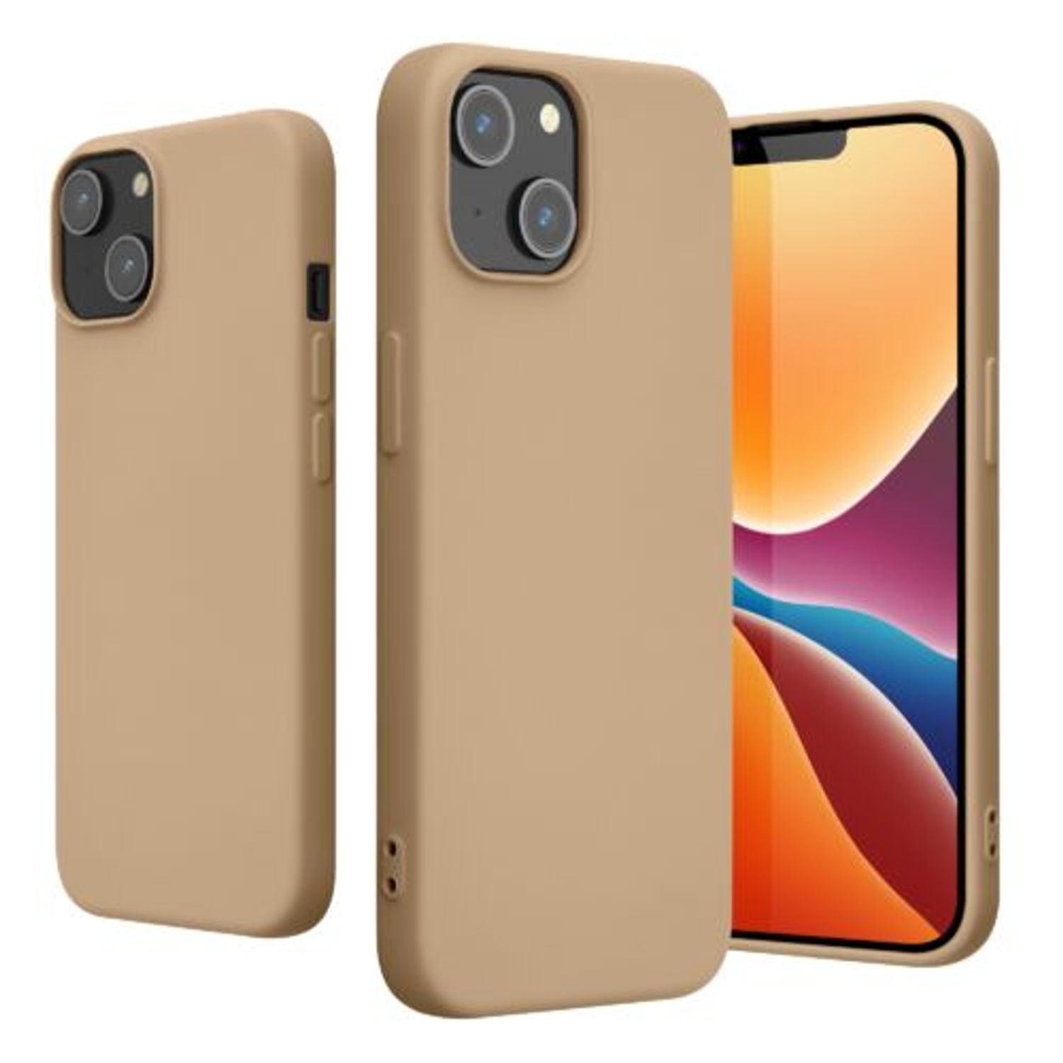 Husa Kwmobile pentru Apple iPhone 14, Silicon, Crem, 59079.154 fotografia produsului