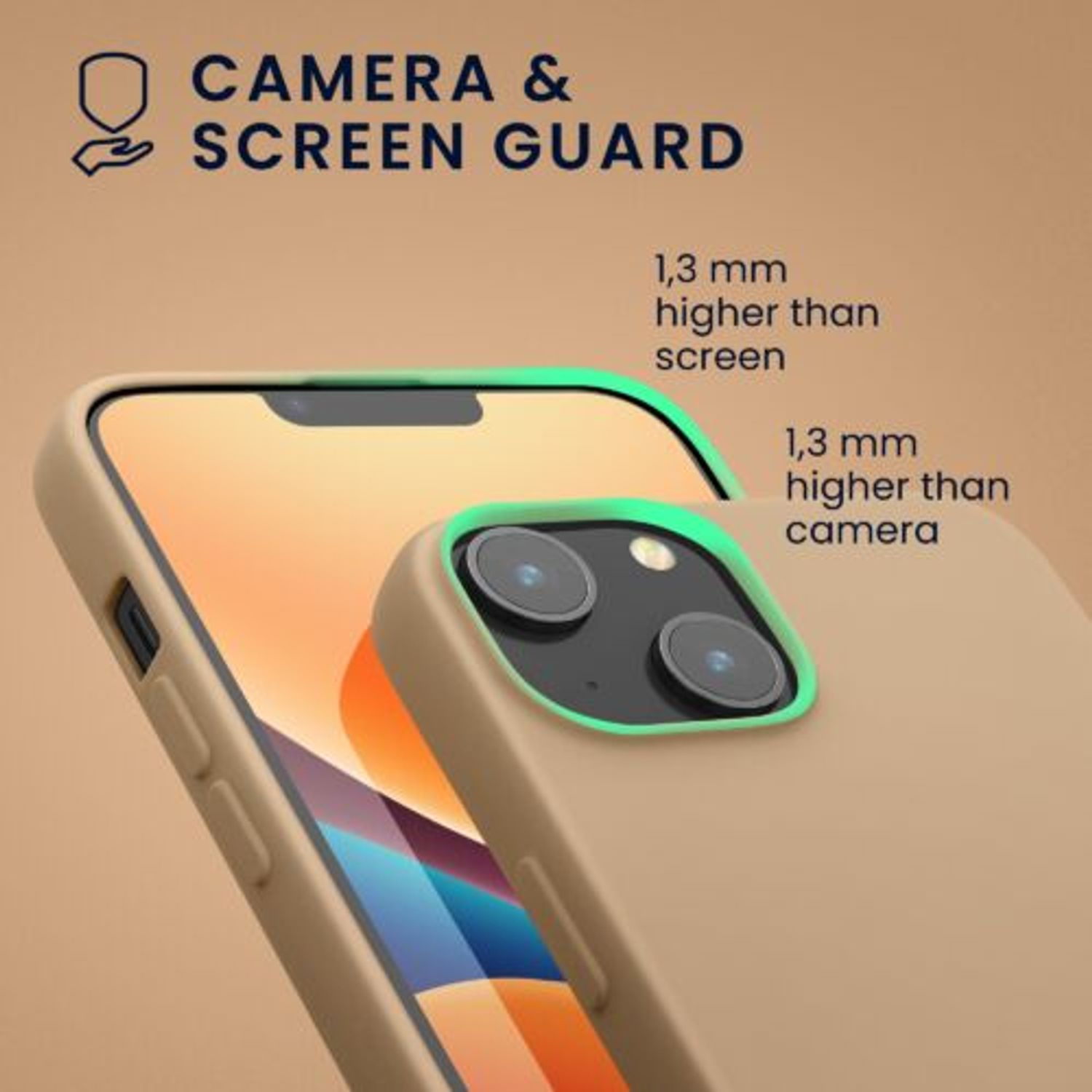 Husa Kwmobile pentru Apple iPhone 14, Silicon, Crem, 59079.154 fotografia produsului View 4 L