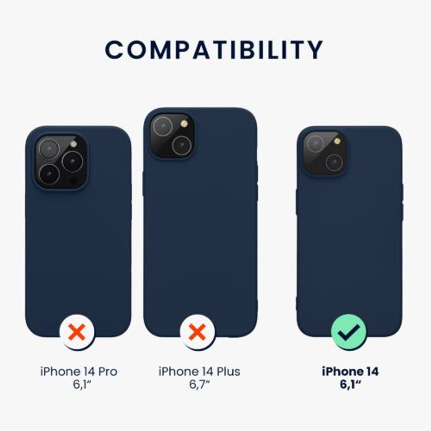 Husa Kwmobile pentru Apple iPhone 14, Silicon, Albastru, 59079.116 fotografia produsului View 2 L