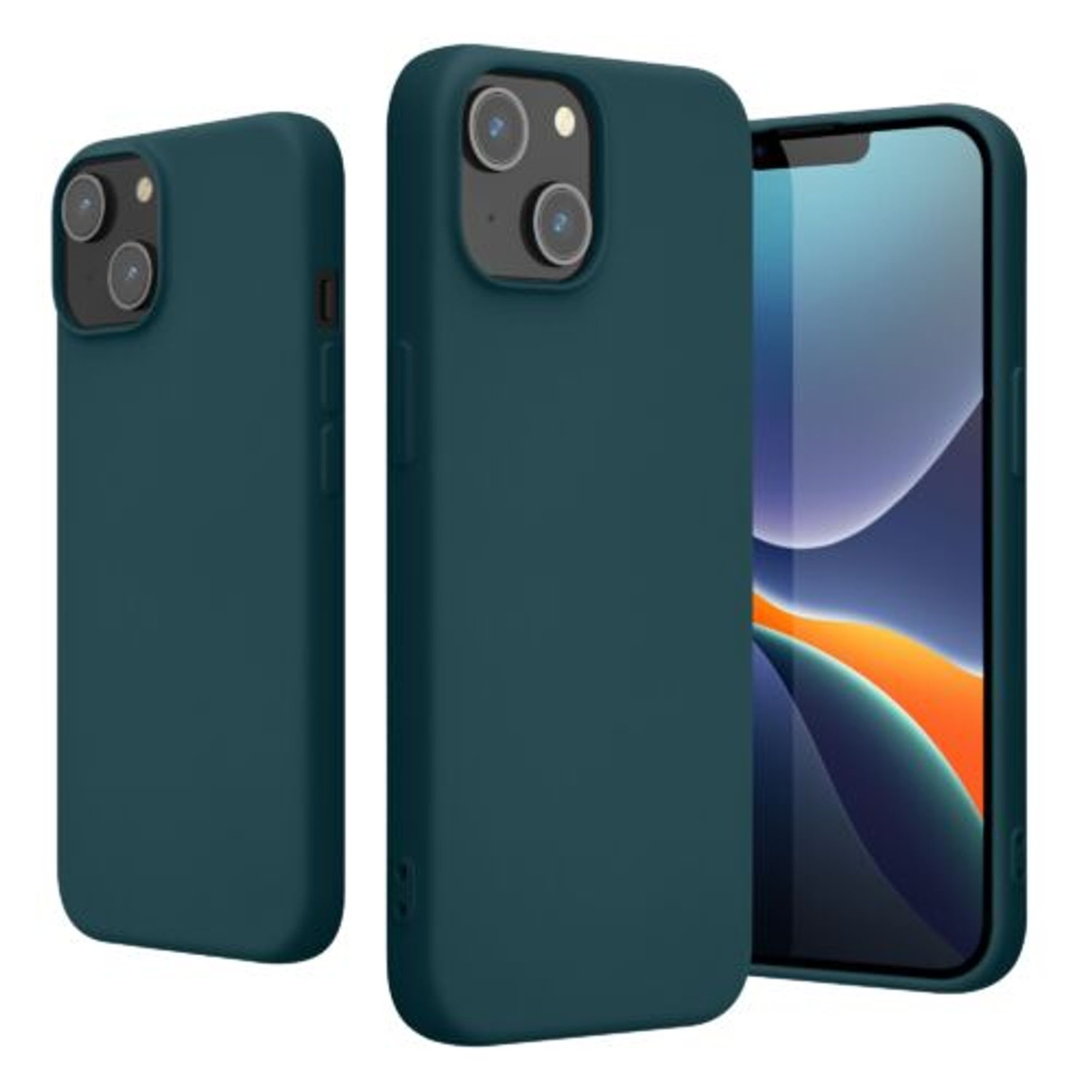 Husa Kwmobile pentru Apple iPhone 14, Silicon, Verde, 59079.57 fotografia produsului