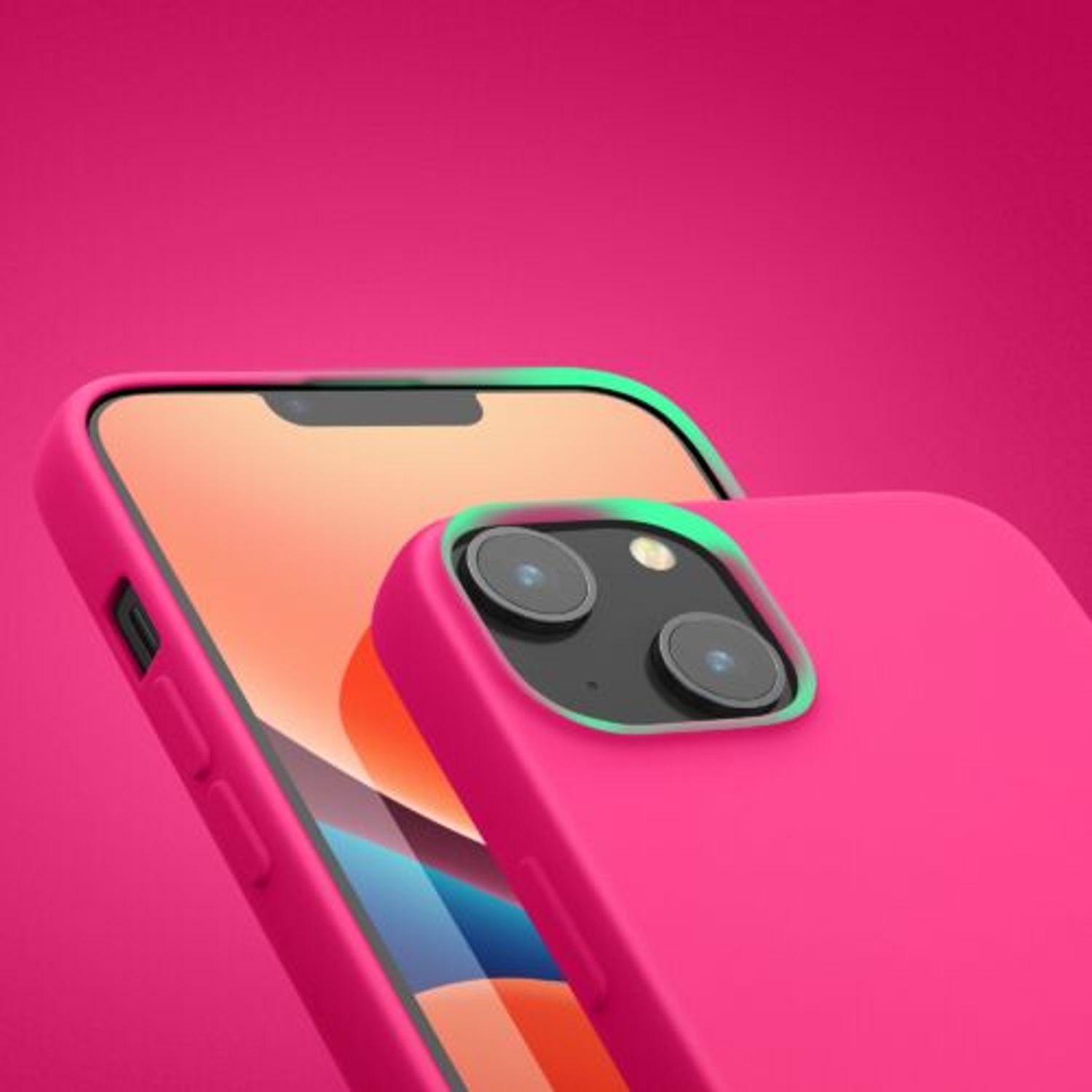 Husa Kwmobile pentru Apple iPhone 14, Silicon, Roz, 59079.77 fotografia produsului View 12 L