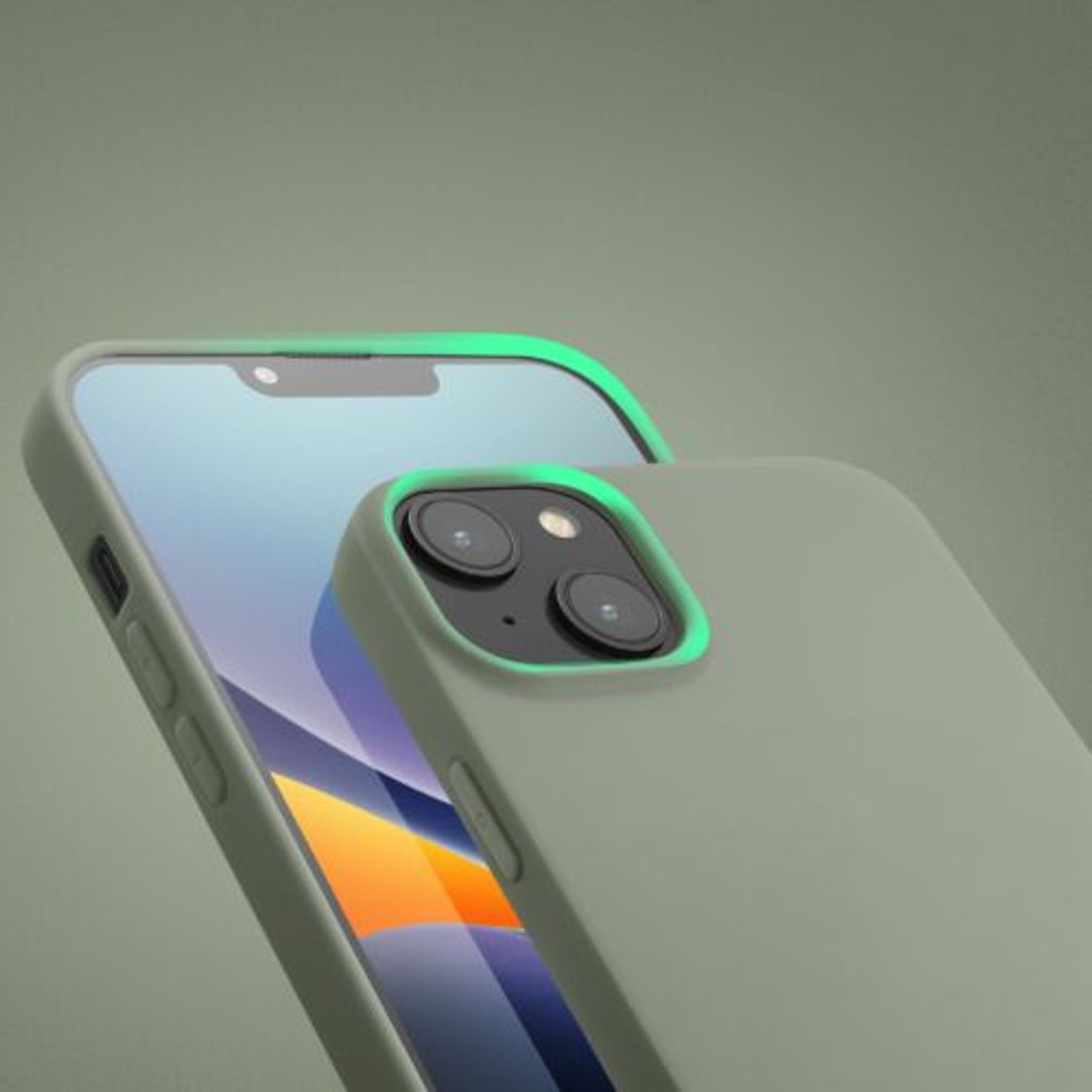 Husa Kwmobile pentru Apple iPhone 14 Plus, Silicon, Verde, 59076.172 fotografia produsului View 8 L