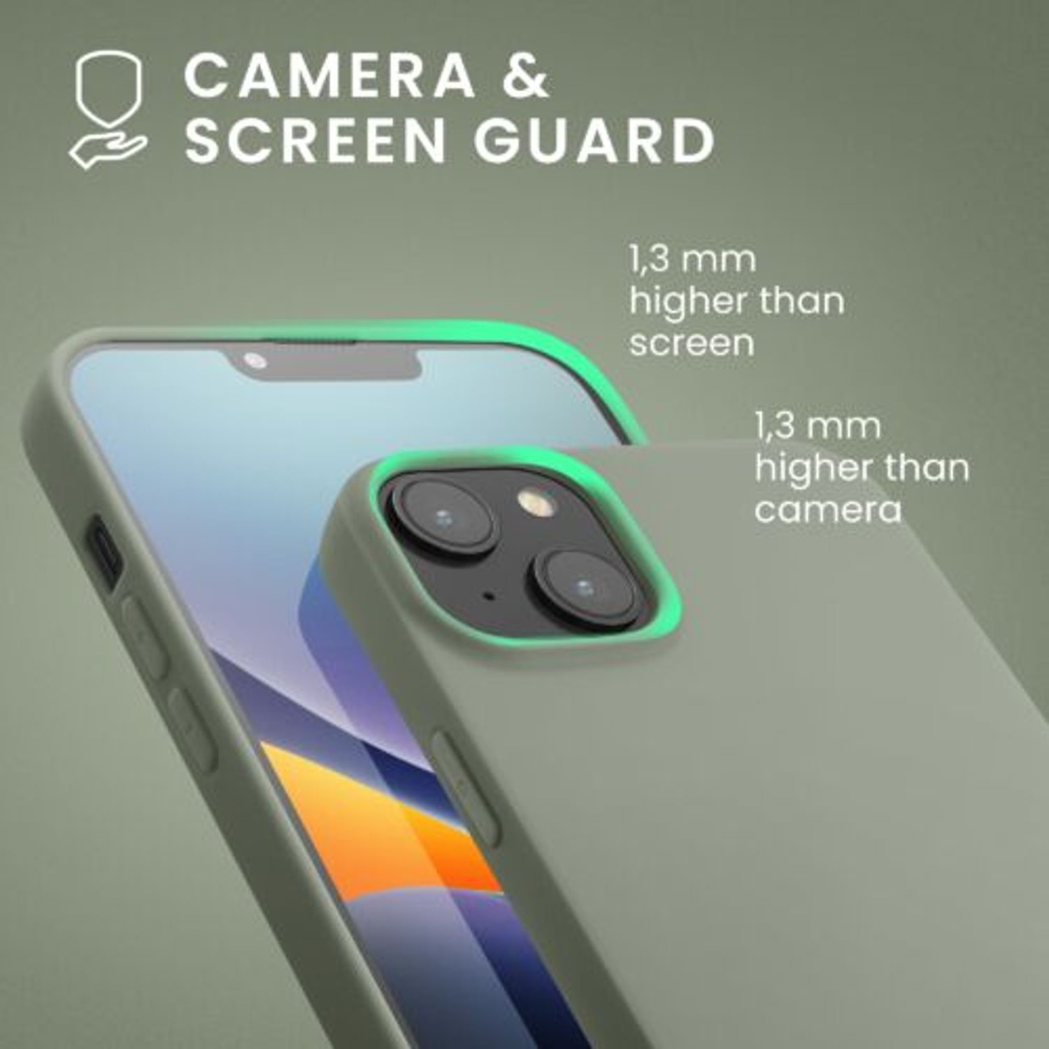Husa Kwmobile pentru Apple iPhone 14 Plus, Silicon, Verde, 59076.172 fotografia produsului View 2 L