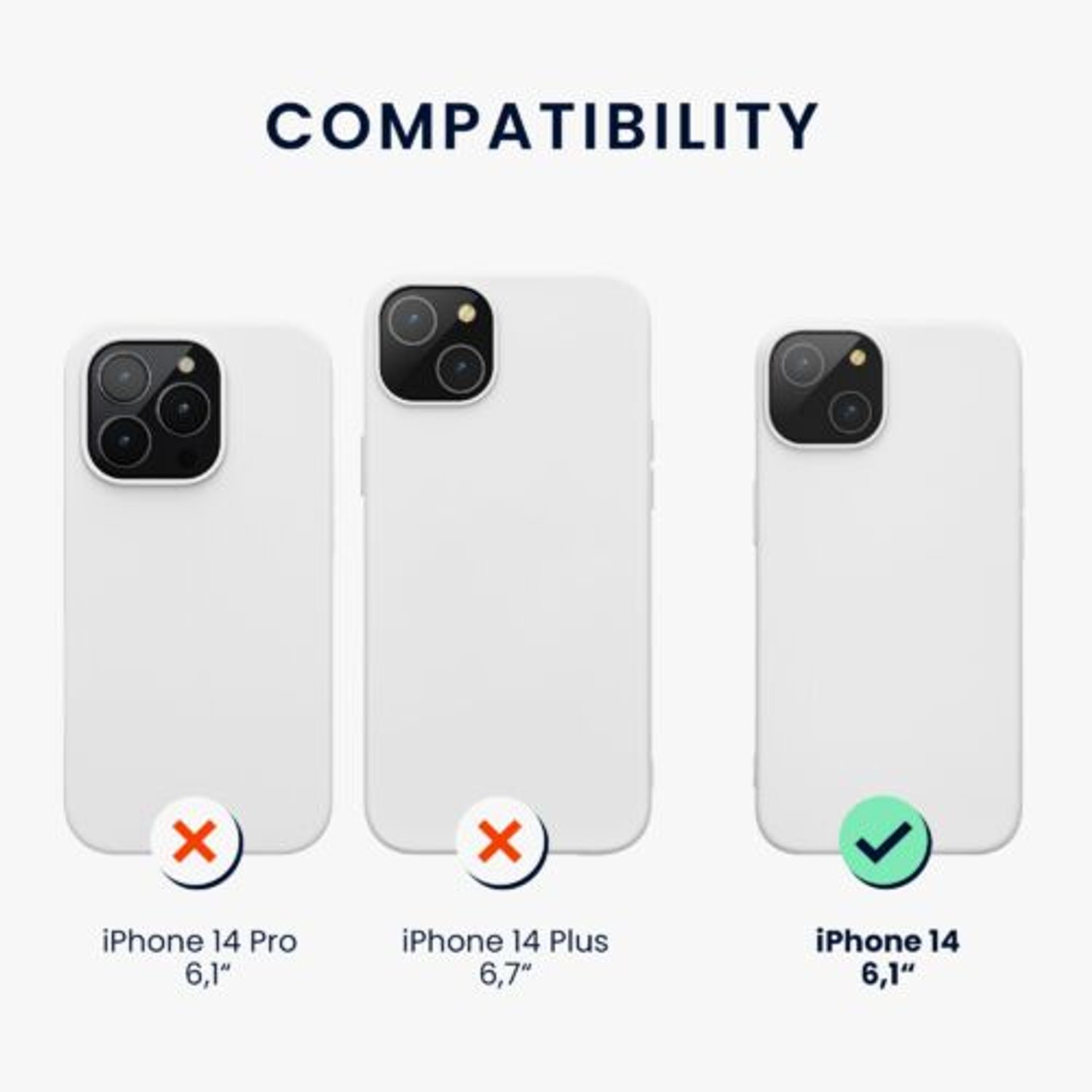 Husa Kwmobile pentru Apple iPhone 14, Silicon, Alb, 59071.02 fotografia produsului View 2 L