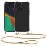 Husa Kwmobile pentru Apple iPhone 14 Pro, Silicon, Transparent/Auriu, 59104.21 fotografia produsului View 16 S