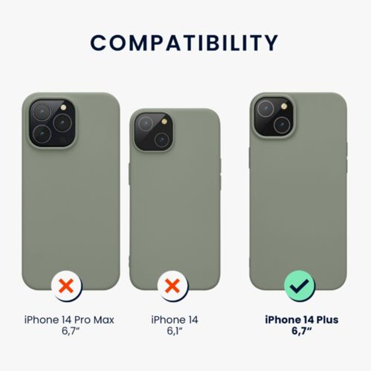 Husa Kwmobile pentru Apple iPhone 14 Plus, Silicon, Verde, 59076.172 fotografia produsului View 9 L