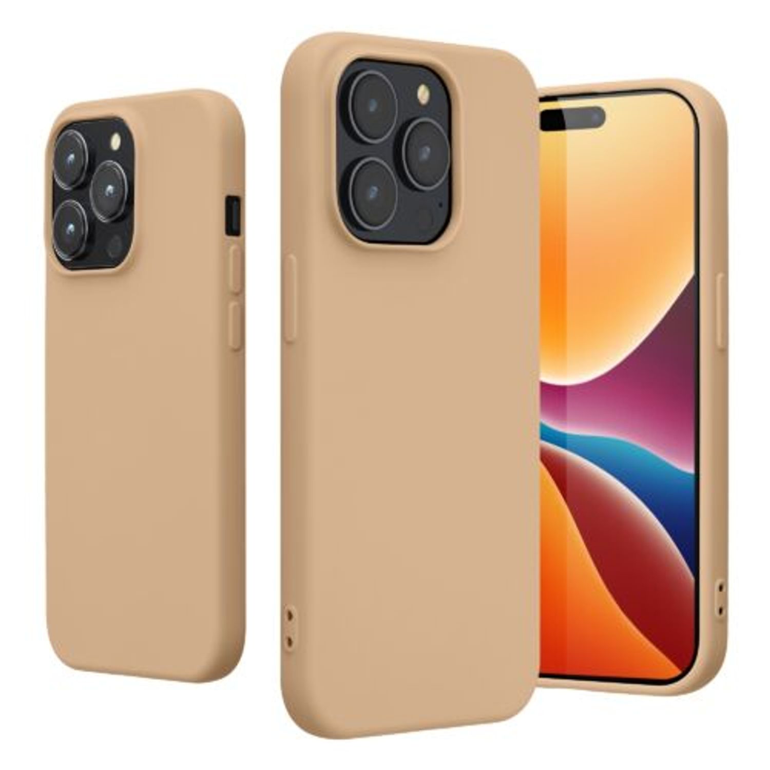 Husa Kwmobile pentru Apple iPhone 14 Pro, Silicon, Crem, 59081.154 fotografia produsului