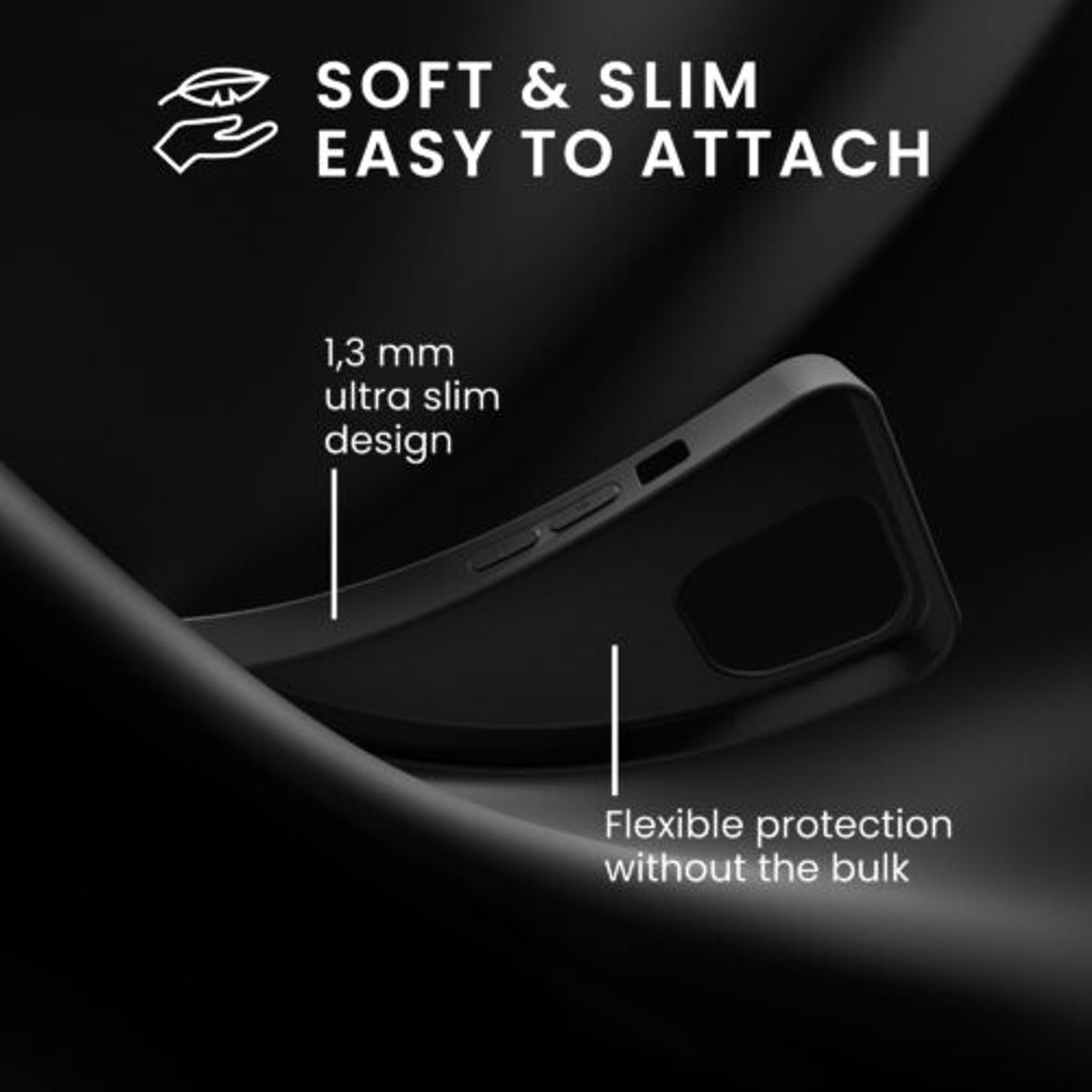 Husa Kwmobile pentru Apple iPhone 14, Silicon, Negru, 59075.47 fotografia produsului View 4 L