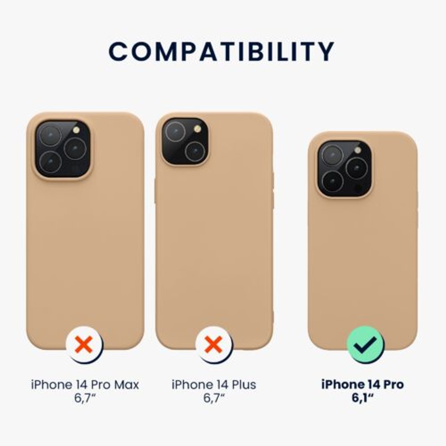 Husa Kwmobile pentru Apple iPhone 14 Pro, Silicon, Crem, 59081.154 fotografia produsului View 2 L