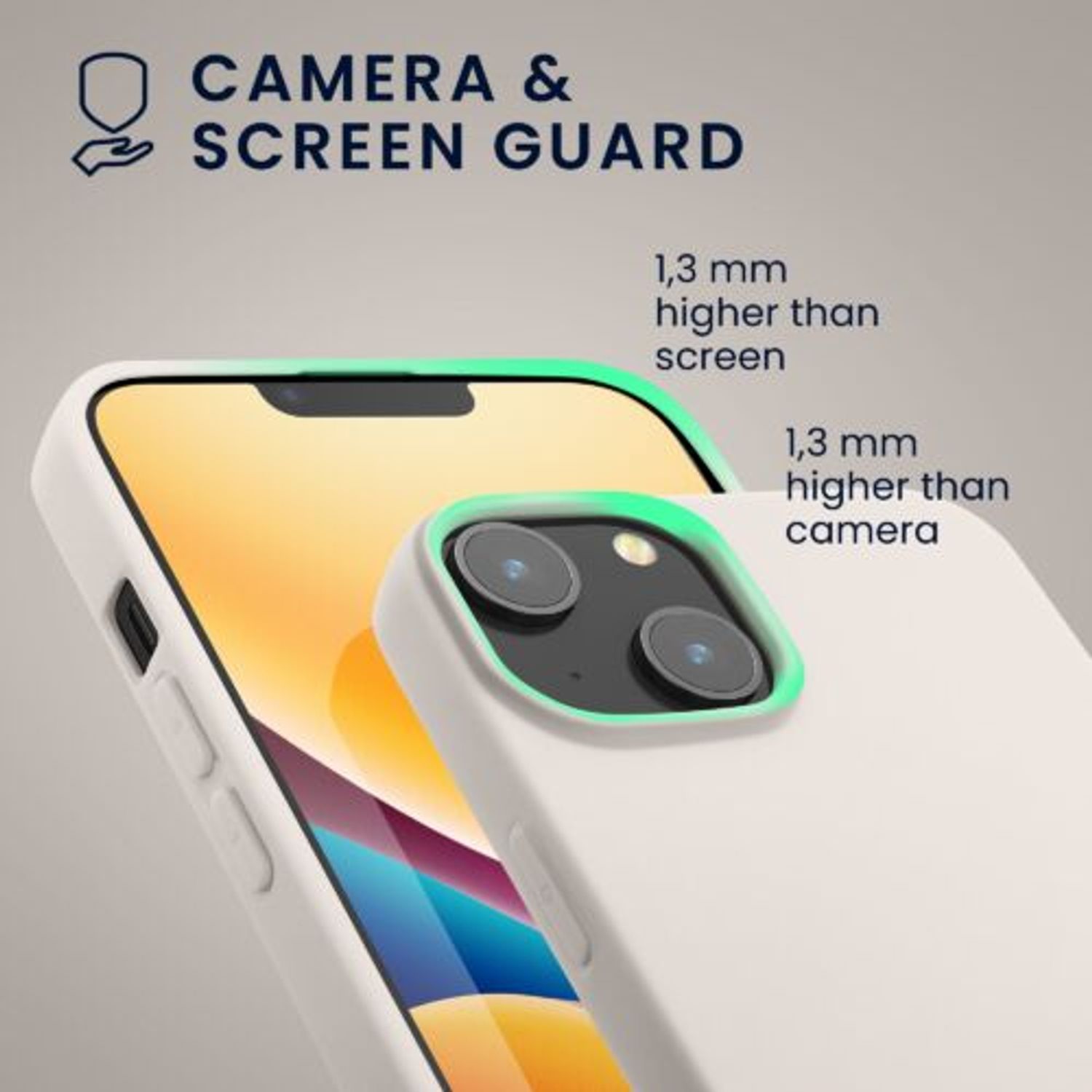 Husa Kwmobile pentru Apple iPhone 14, Silicon, Bej, 59075.96 fotografia produsului View 6 L