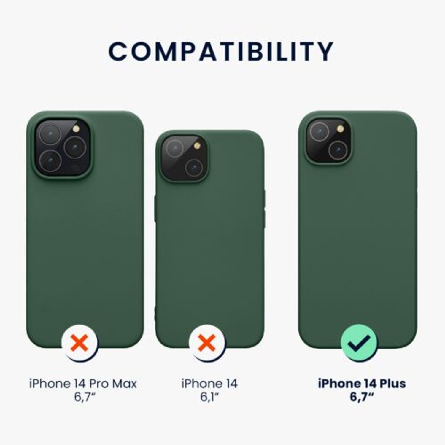 Husa Kwmobile pentru Apple iPhone 14 Plus, Silicon, Verde, 59072.166 fotografia produsului View 2 L