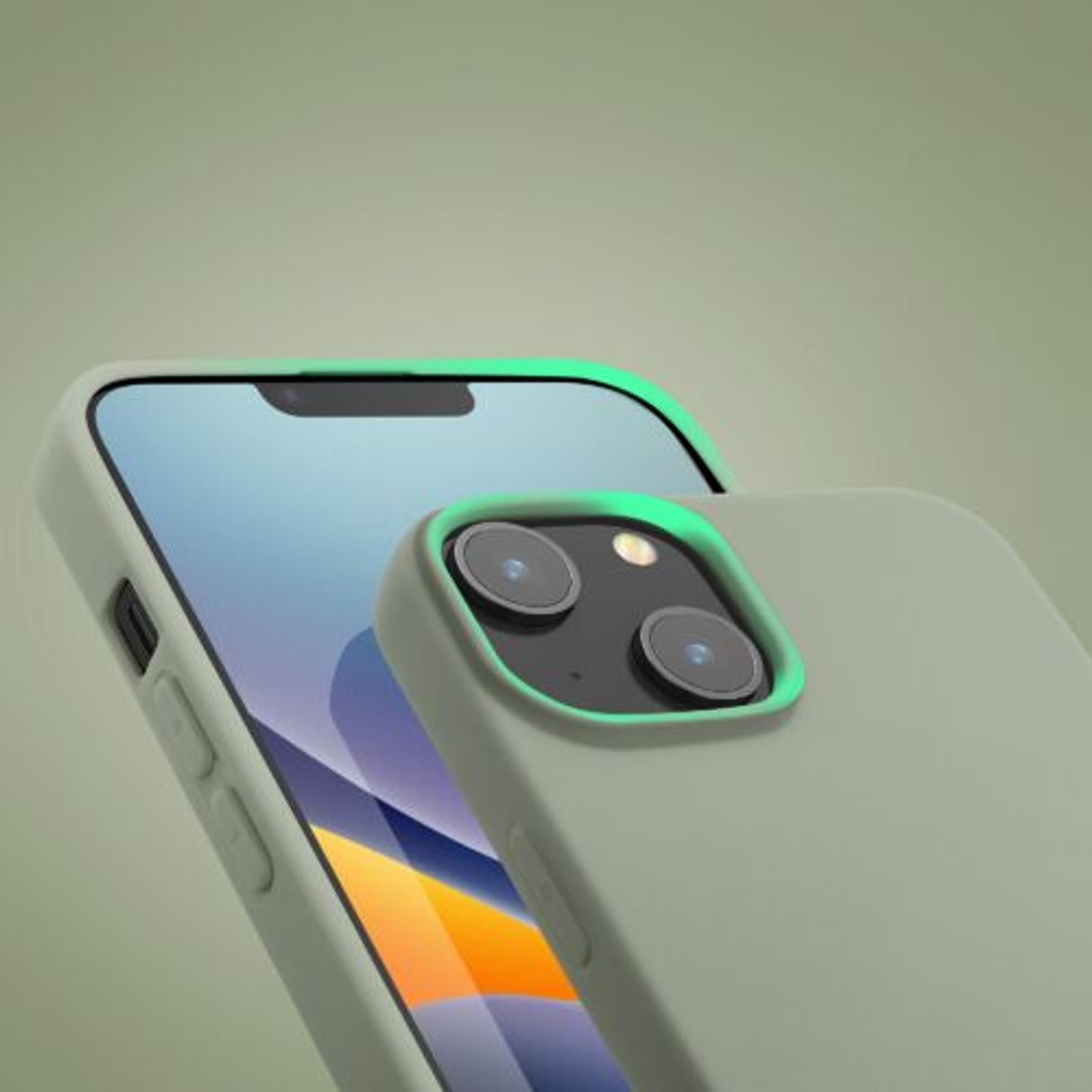 Husa Kwmobile pentru Apple iPhone 14, Silicon, Verde, 59075.172 fotografia produsului View 12 L