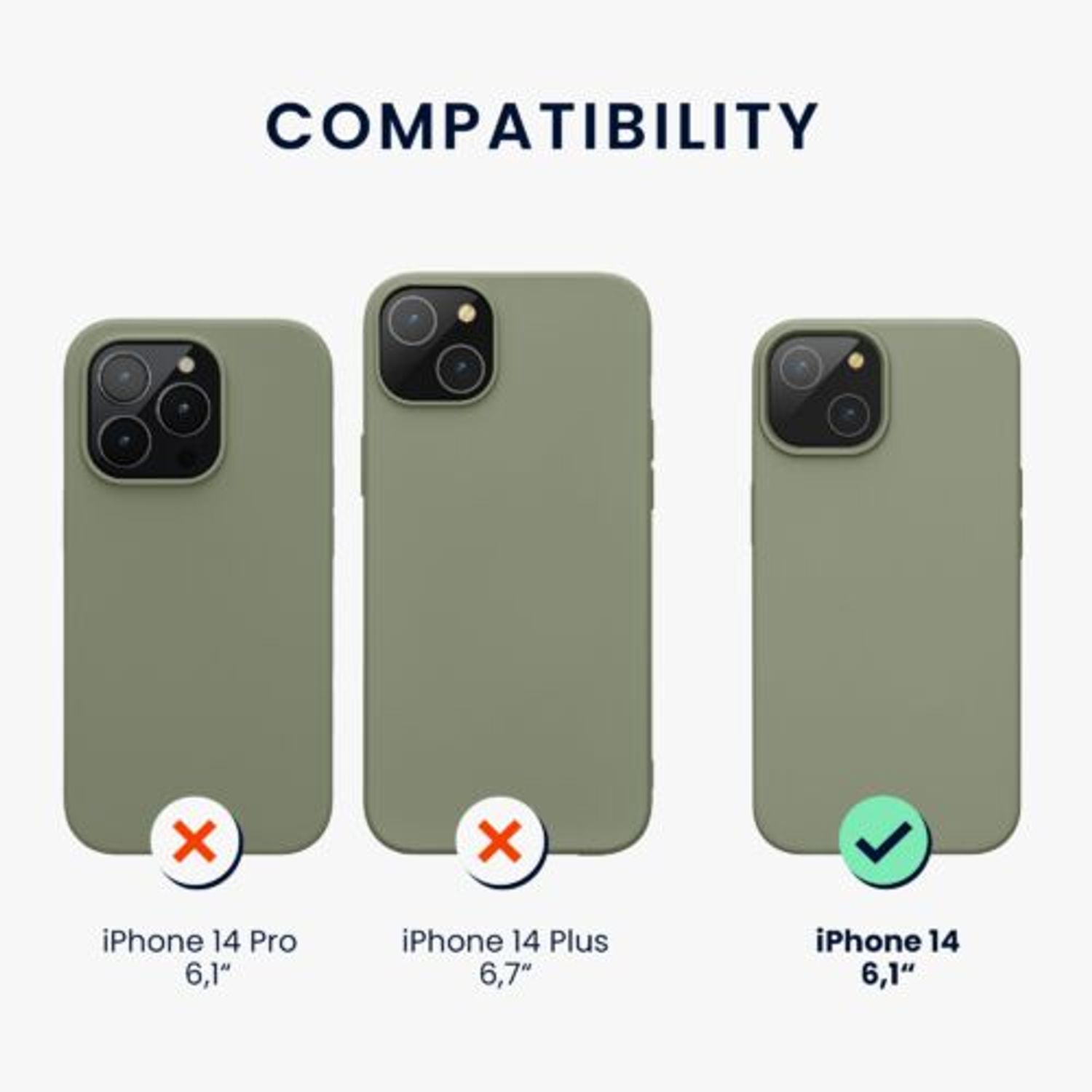 Husa Kwmobile pentru Apple iPhone 14, Silicon, Verde, 59071.172 fotografia produsului View 2 L