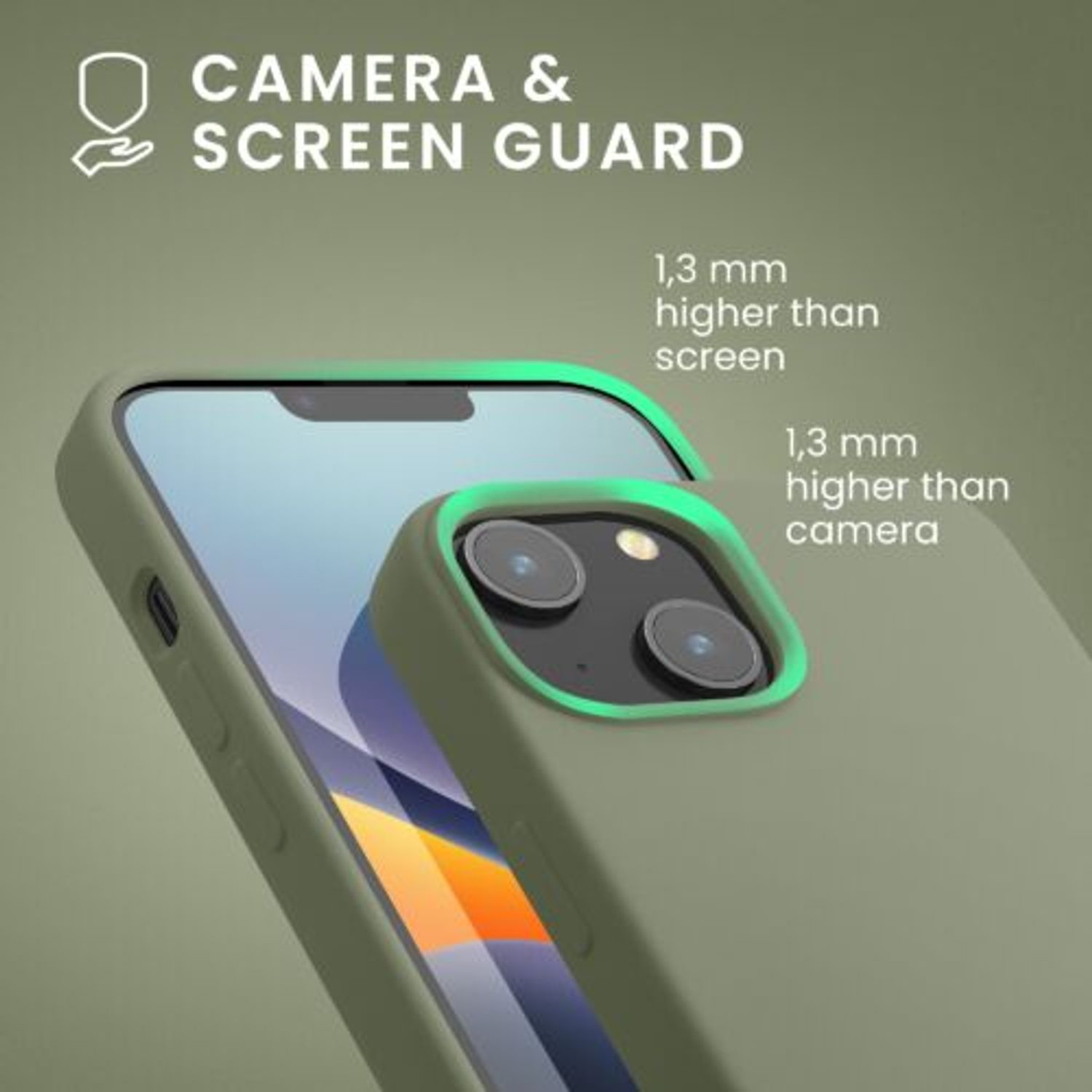 Husa Kwmobile pentru Apple iPhone 14, Silicon, Verde, 59071.172 fotografia produsului View 4 L