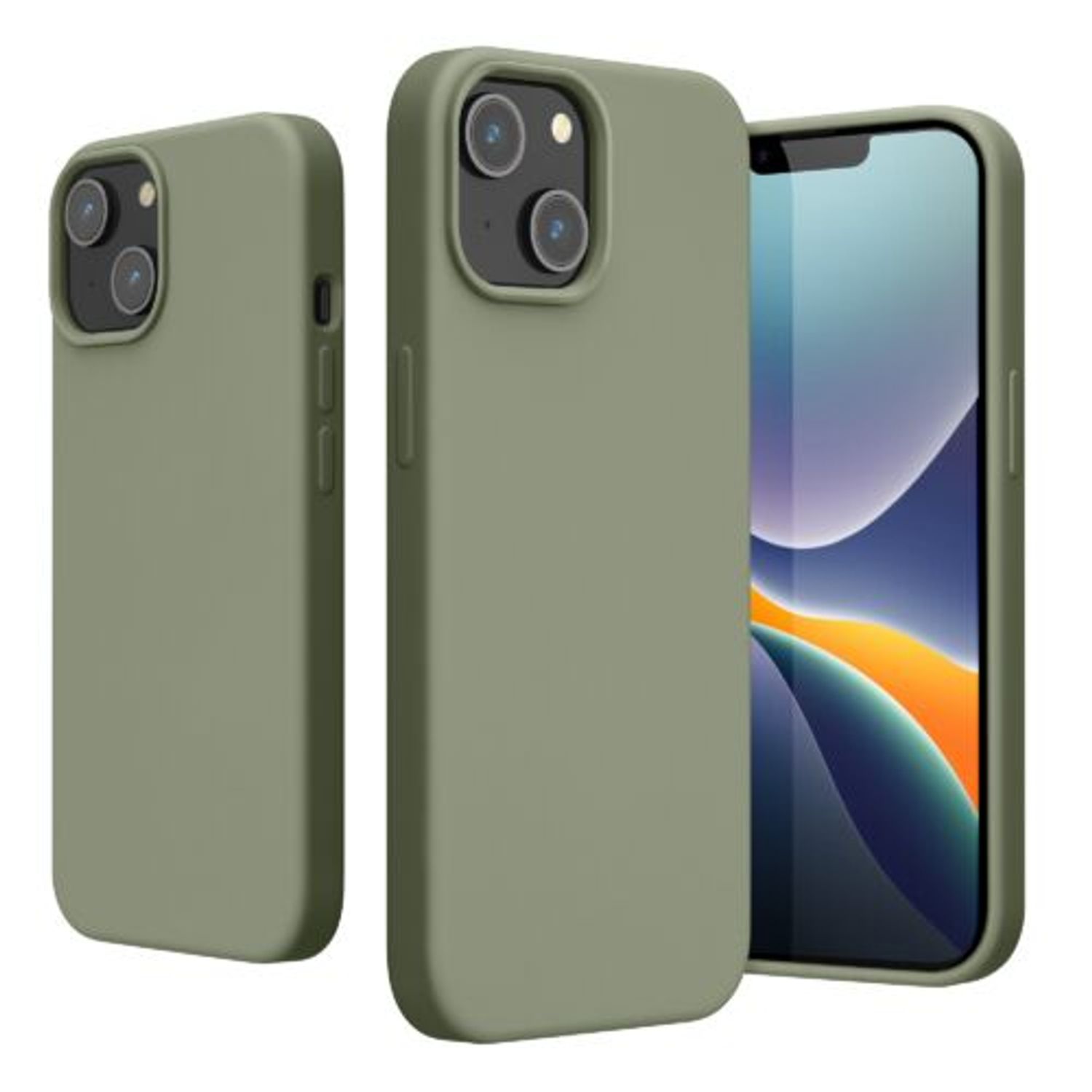 Husa Kwmobile pentru Apple iPhone 14, Silicon, Verde, 59071.172 fotografia produsului