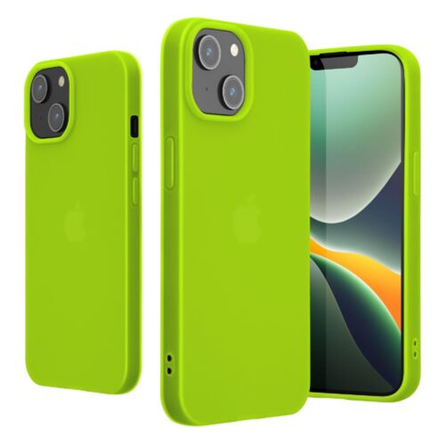 Husa Kwmobile pentru Apple iPhone 14, Silicon, Verde, 59075.75 fotografia produsului