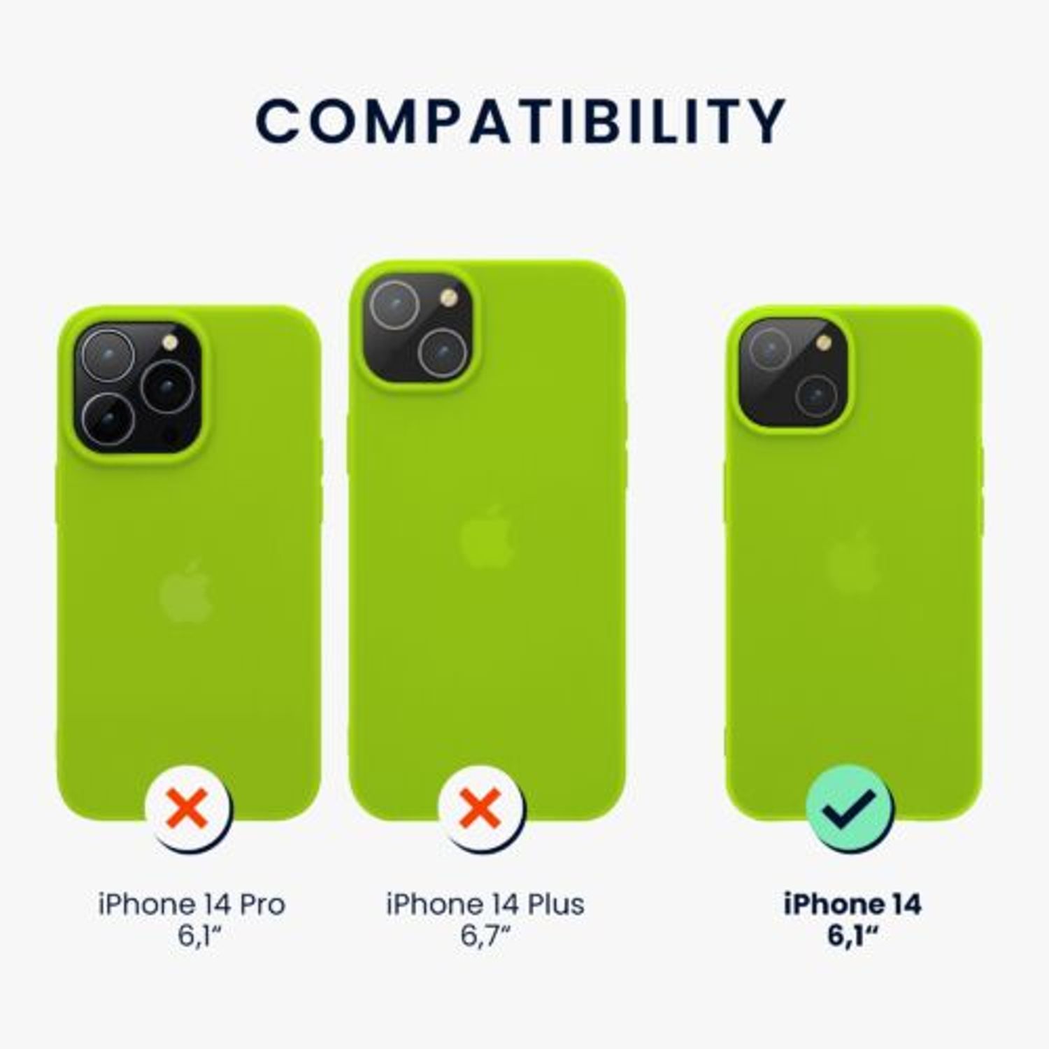 Husa Kwmobile pentru Apple iPhone 14, Silicon, Verde, 59075.75 fotografia produsului View 2 L