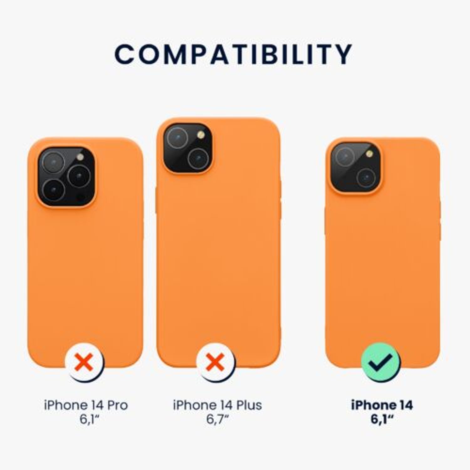 Husa Kwmobile pentru Apple iPhone 14, Silicon, Portocaliu, 59075.150 fotografia produsului View 10 L
