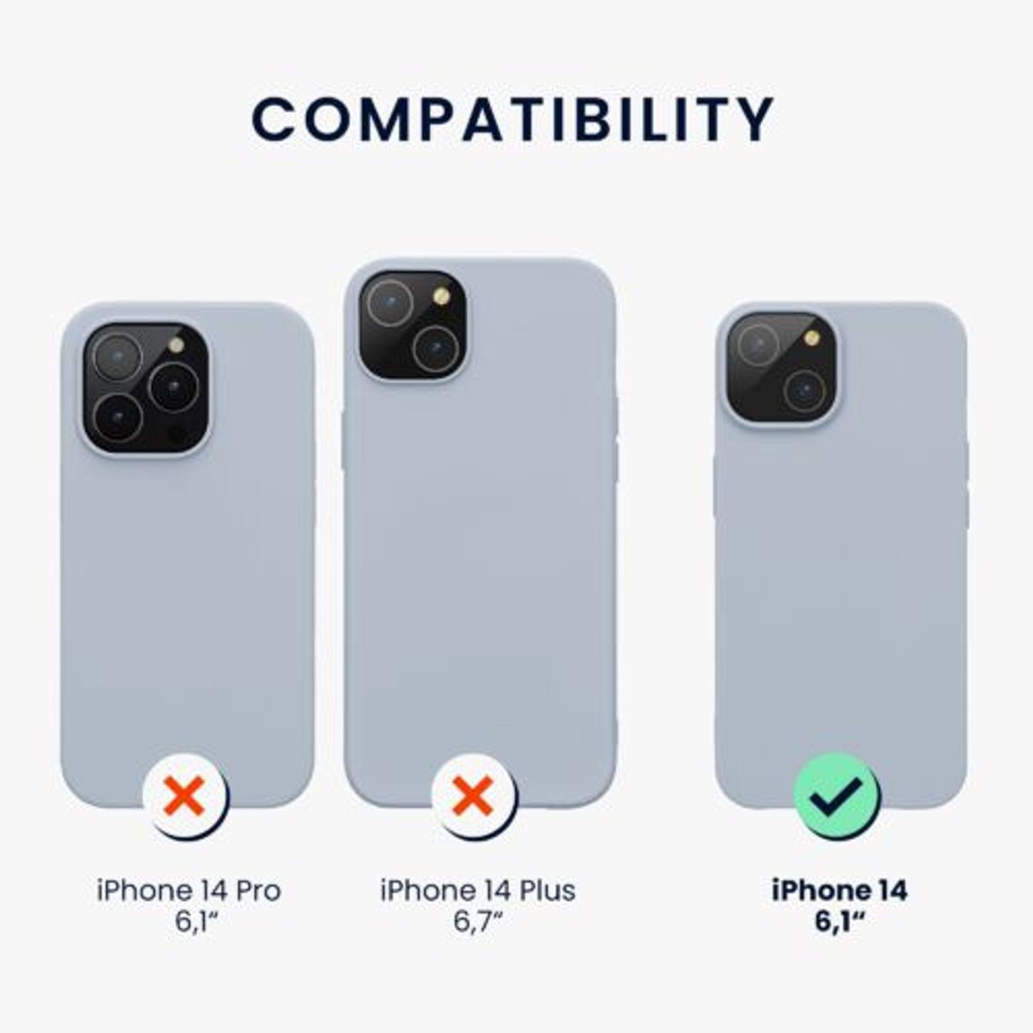 Husa Kwmobile pentru Apple iPhone 14, Silicon, Albastru, 59075.58 fotografia produsului View 2 L