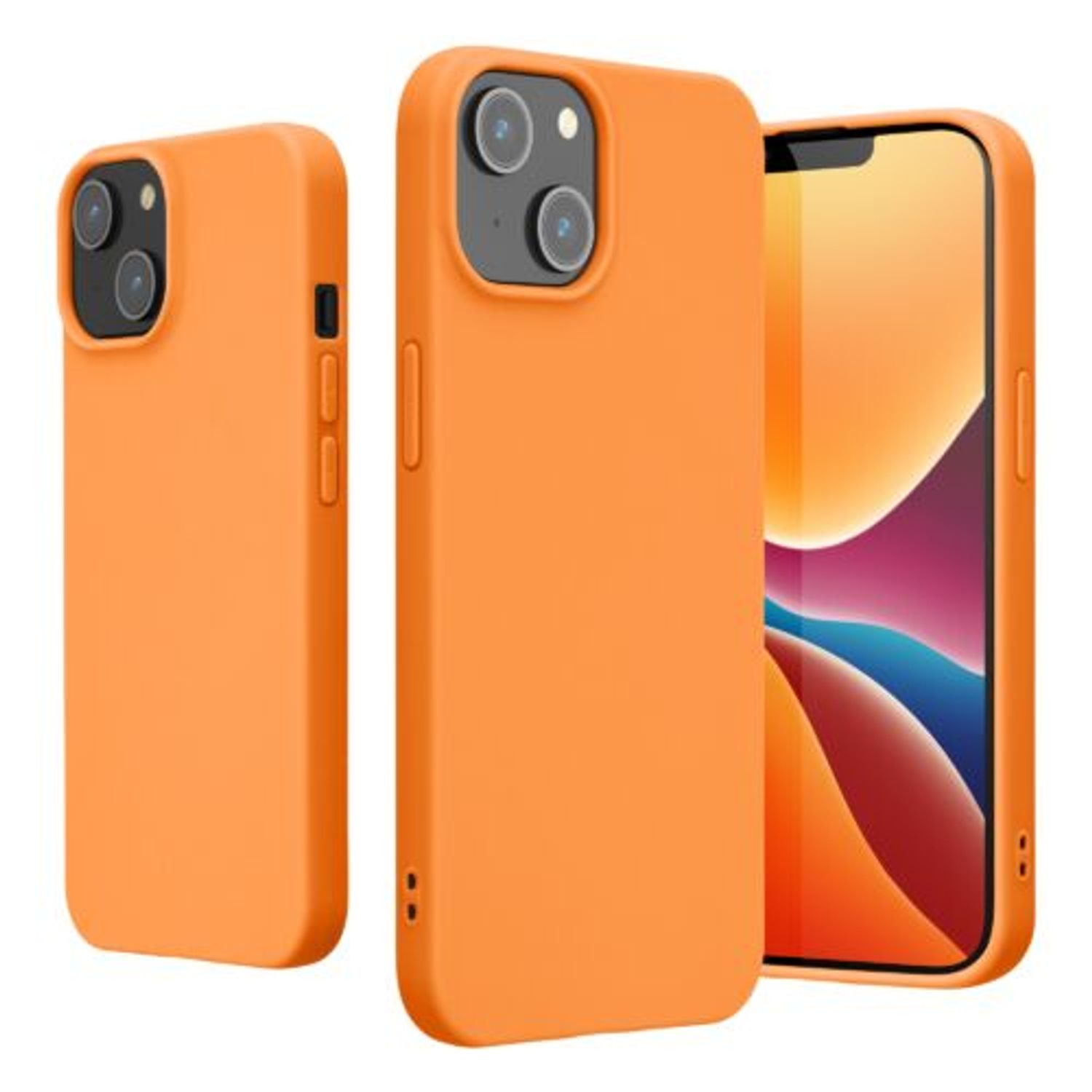 Husa Kwmobile pentru Apple iPhone 14, Silicon, Portocaliu, 59075.150 fotografia produsului