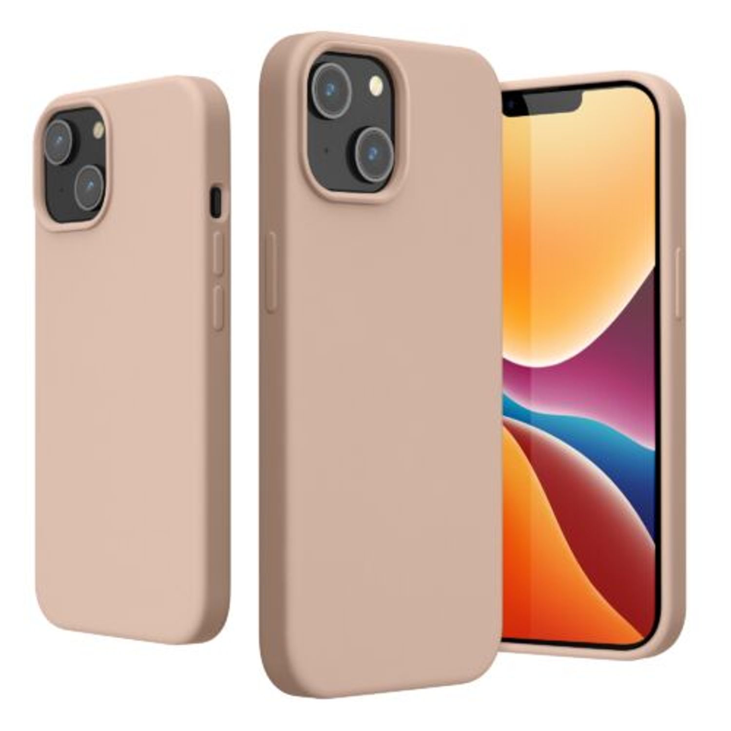 Husa Kwmobile pentru Apple iPhone 14, Silicon, Crem, 59071.225 fotografia produsului
