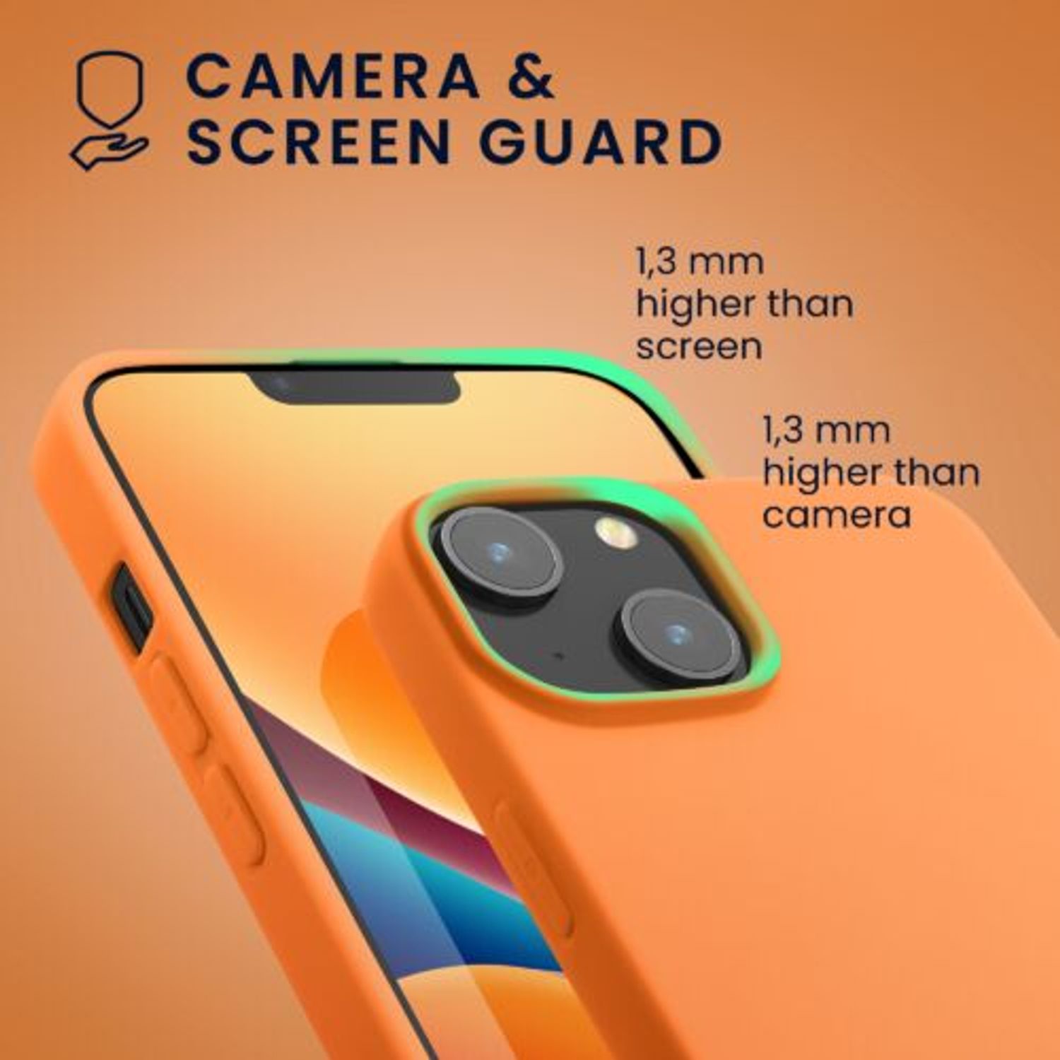 Husa Kwmobile pentru Apple iPhone 14, Silicon, Portocaliu, 59075.150 fotografia produsului View 3 L