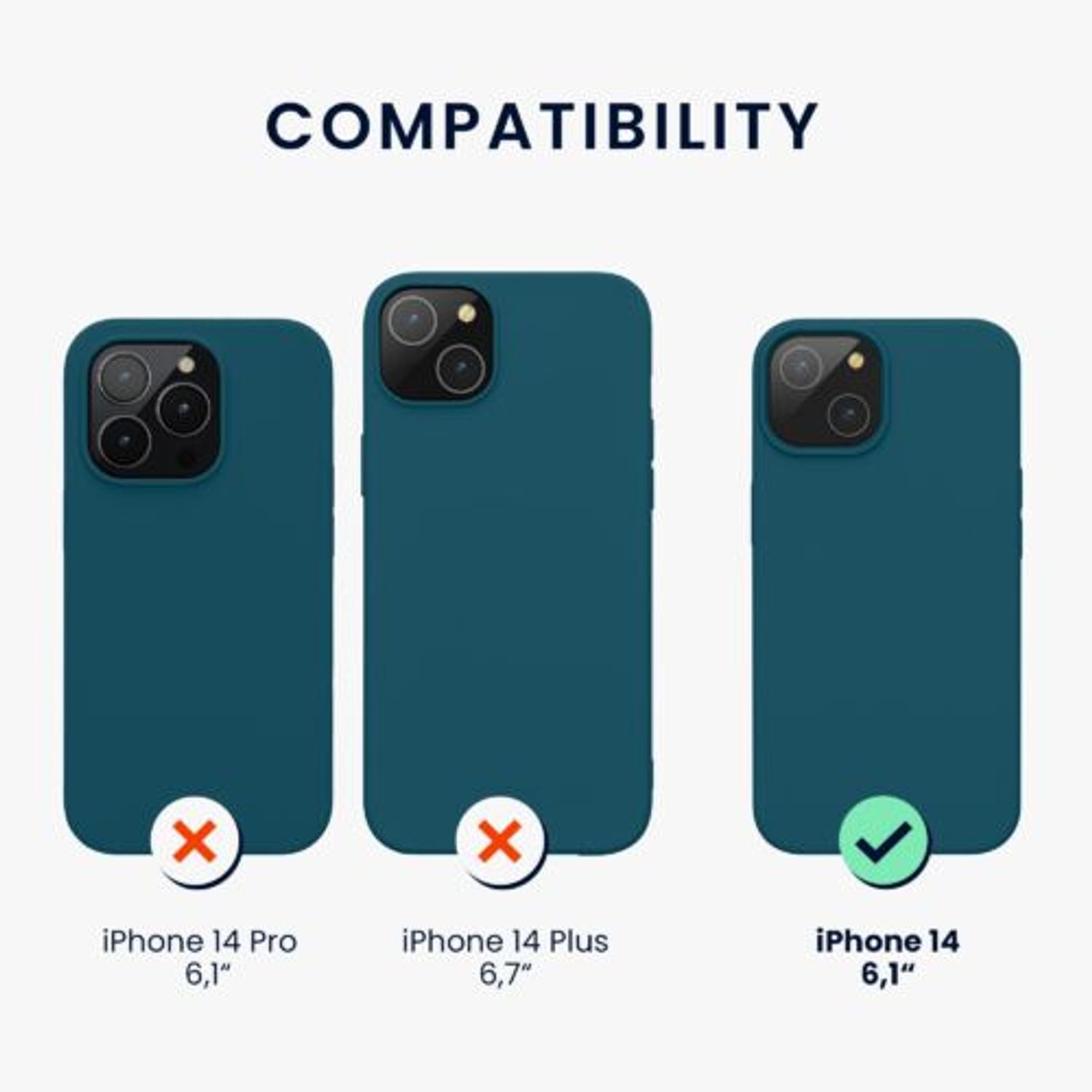 Husa Kwmobile pentru Apple iPhone 14, Silicon, Verde, 59071.57 fotografia produsului View 2 L
