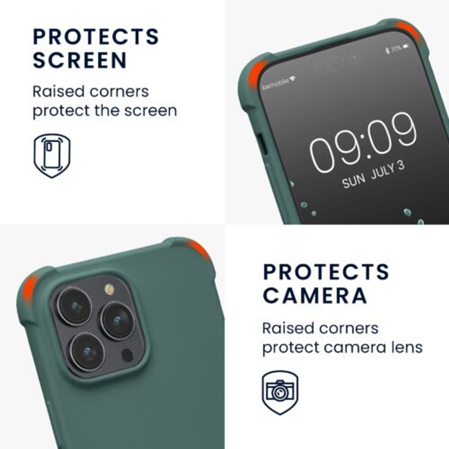 Husa Kwmobile pentru Apple iPhone 14 Pro Max, Silicon, Verde, 59119.80 fotografia produsului View 3 L