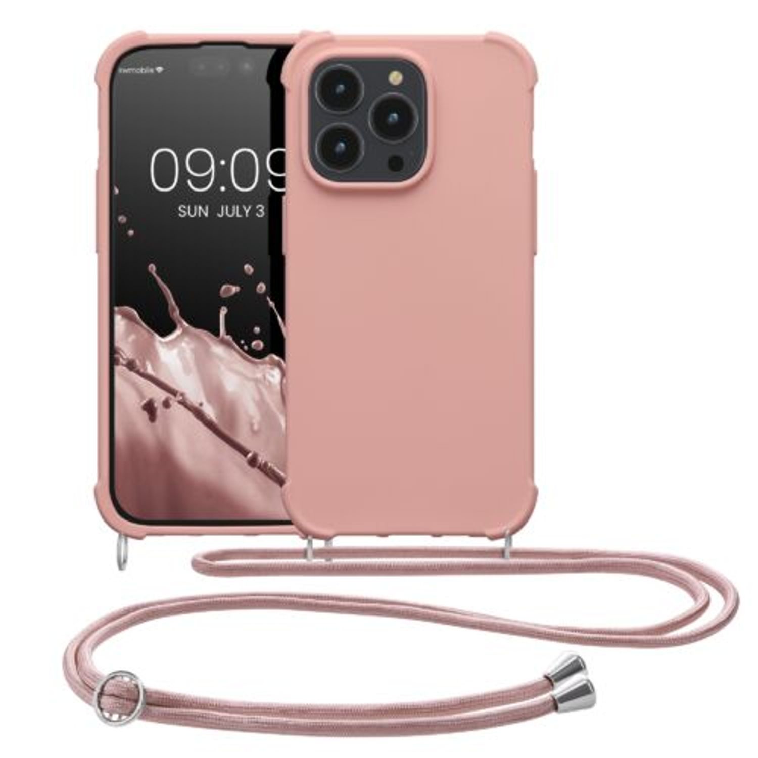 Husa Kwmobile pentru Apple iPhone 14 Pro, Silicon, Roz, 59118.154 fotografia produsului