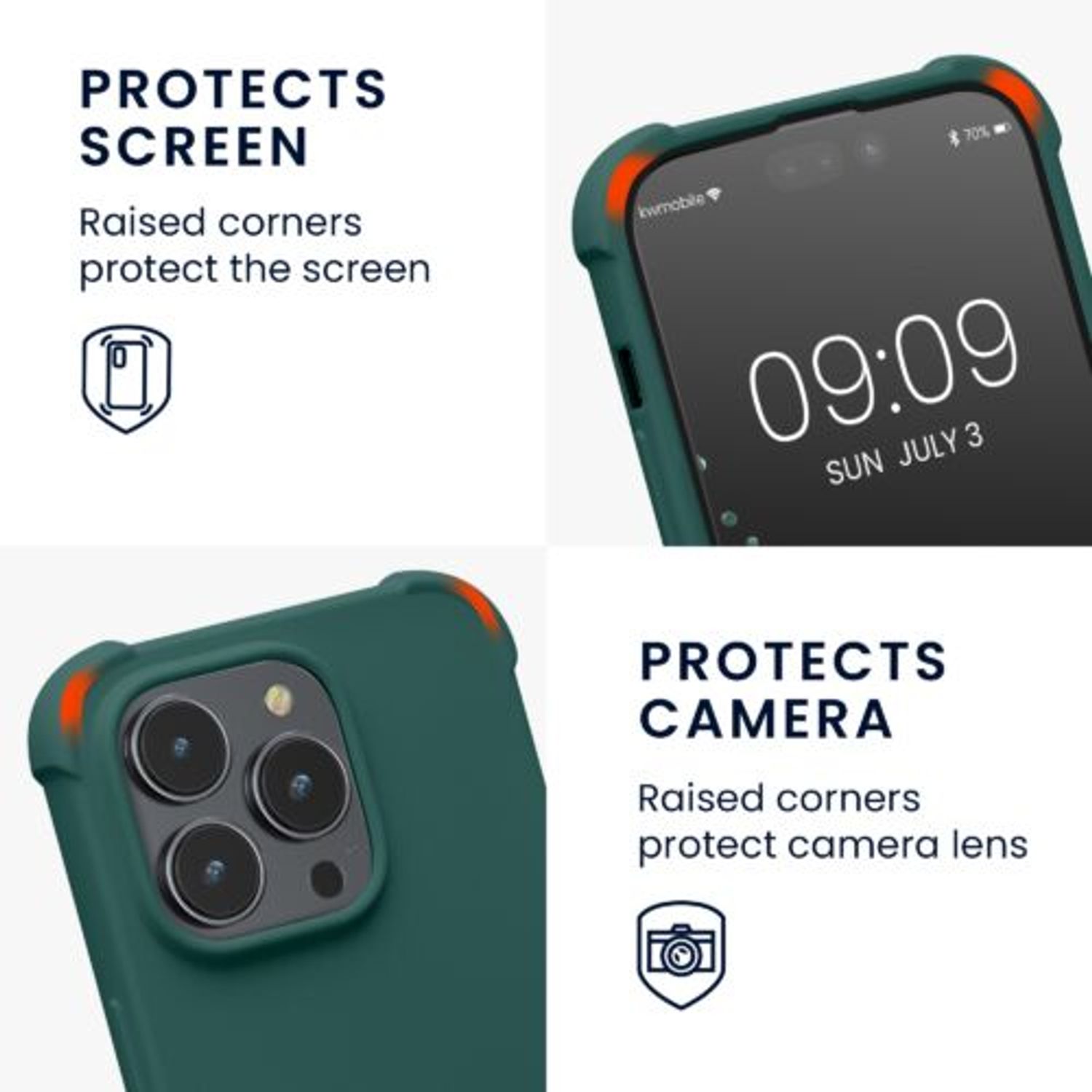Husa Kwmobile pentru Apple iPhone 14 Pro, Silicon, Verde, 59118.80 fotografia produsului View 3 L