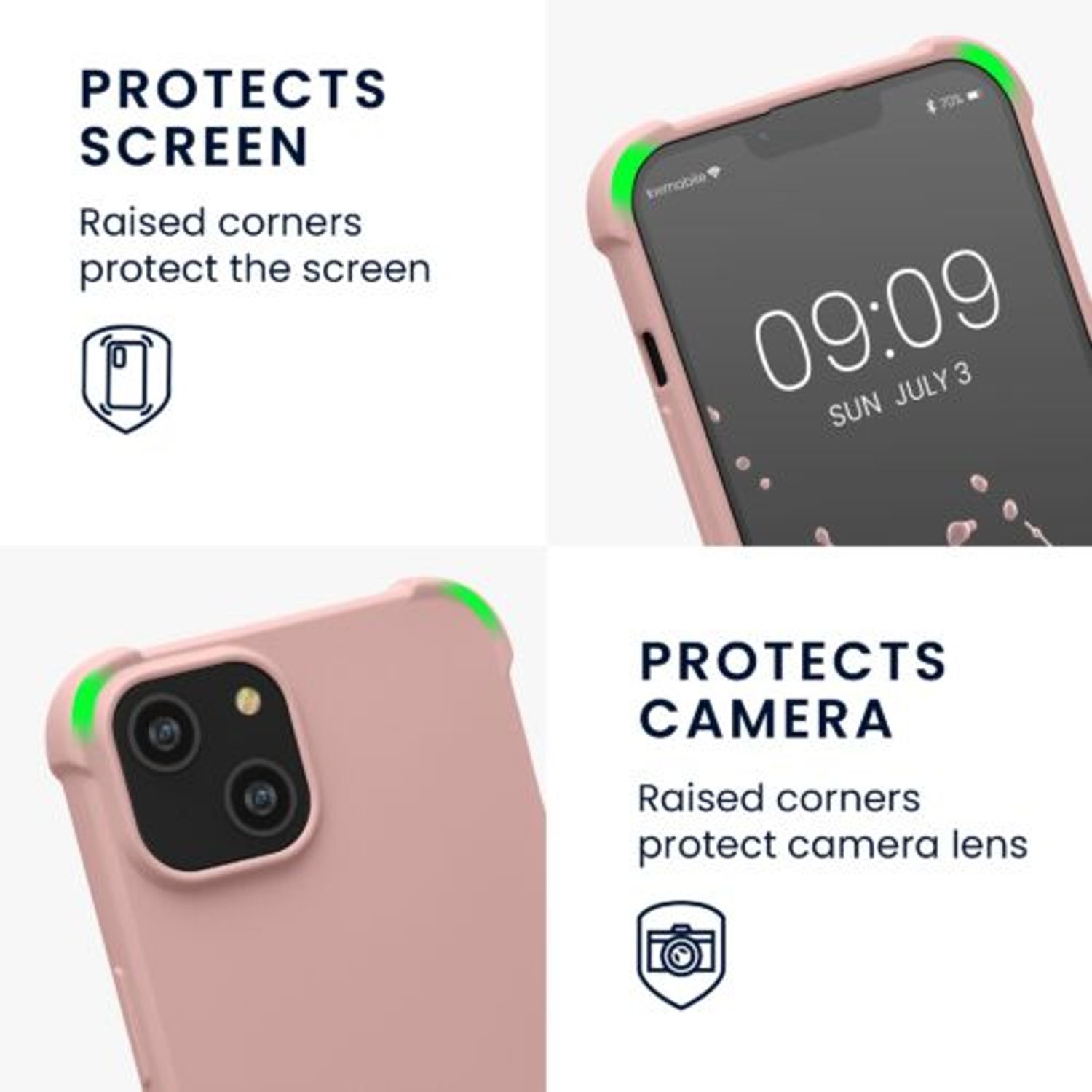 Husa Kwmobile pentru Apple iPhone 14, Silicon, Roz, 59116.154 fotografia produsului View 3 L