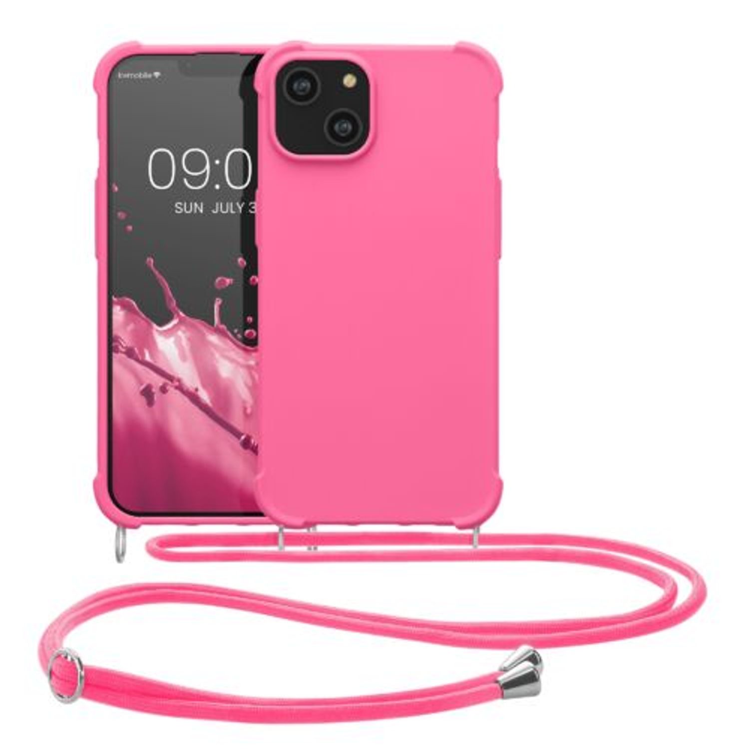 Husa Kwmobile pentru Apple iPhone 14, Silicon, Roz, 59116.77 fotografia produsului
