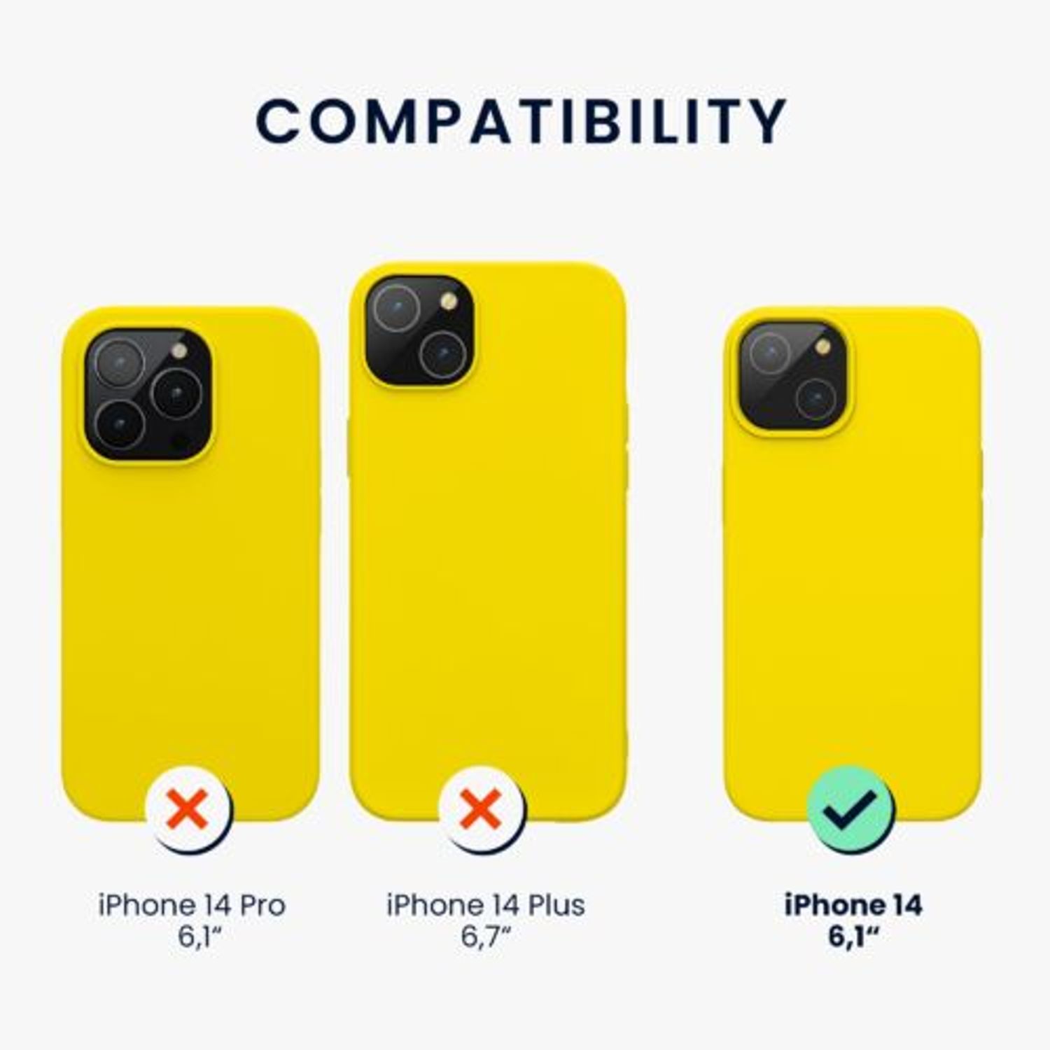 Husa Kwmobile pentru Apple iPhone 14, Silicon, Galben, 59071.165 fotografia produsului View 2 L
