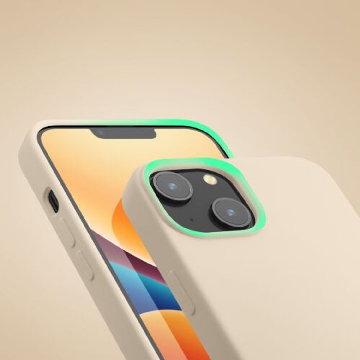 Husa Kwmobile pentru Apple iPhone 14, Silicon, Crem, 59071.16 fotografia produsului View 12 L