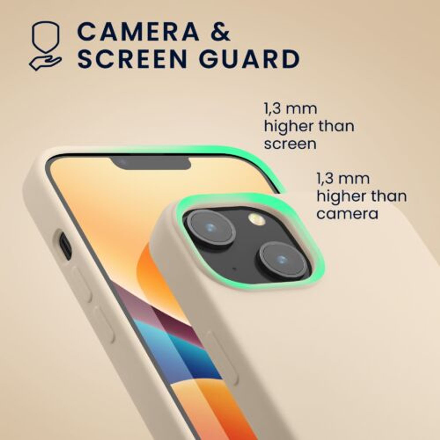 Husa Kwmobile pentru Apple iPhone 14, Silicon, Crem, 59071.16 fotografia produsului View 6 L