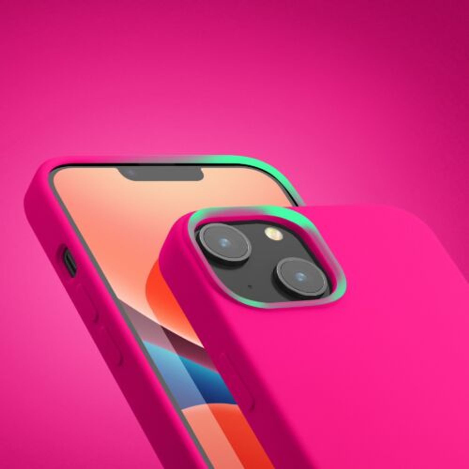 Husa Kwmobile pentru Apple iPhone 14, Silicon, Roz, 59071.77 fotografia produsului View 12 L