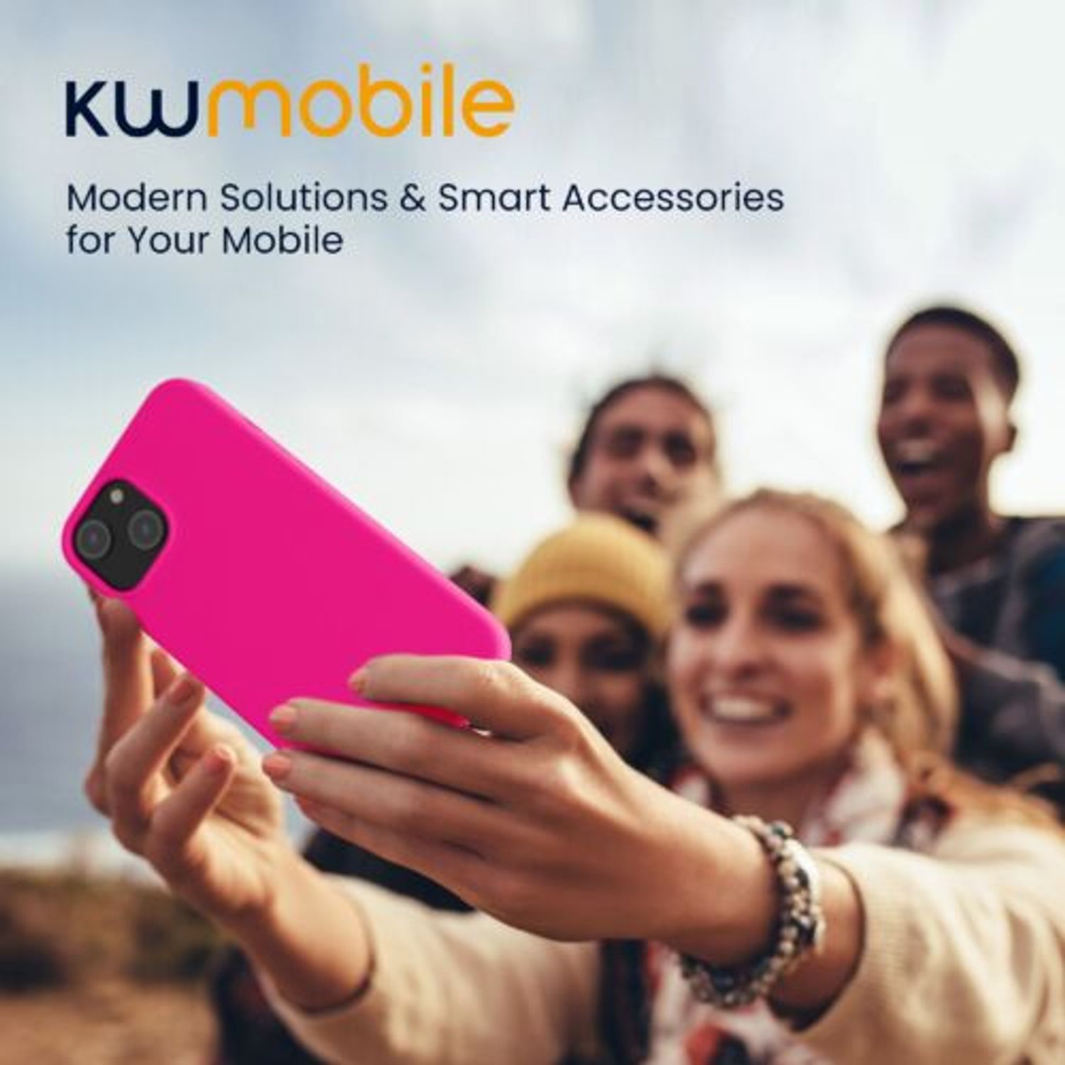 Husa Kwmobile pentru Apple iPhone 14, Silicon, Roz, 59071.77 fotografia produsului View 7 L