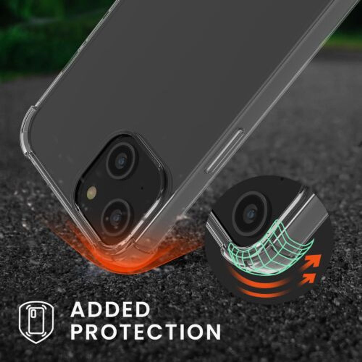 Husa Kwmobile pentru Apple iPhone 14, Silicon, Transparent/Negru, 59108.01 fotografia produsului View 2 L
