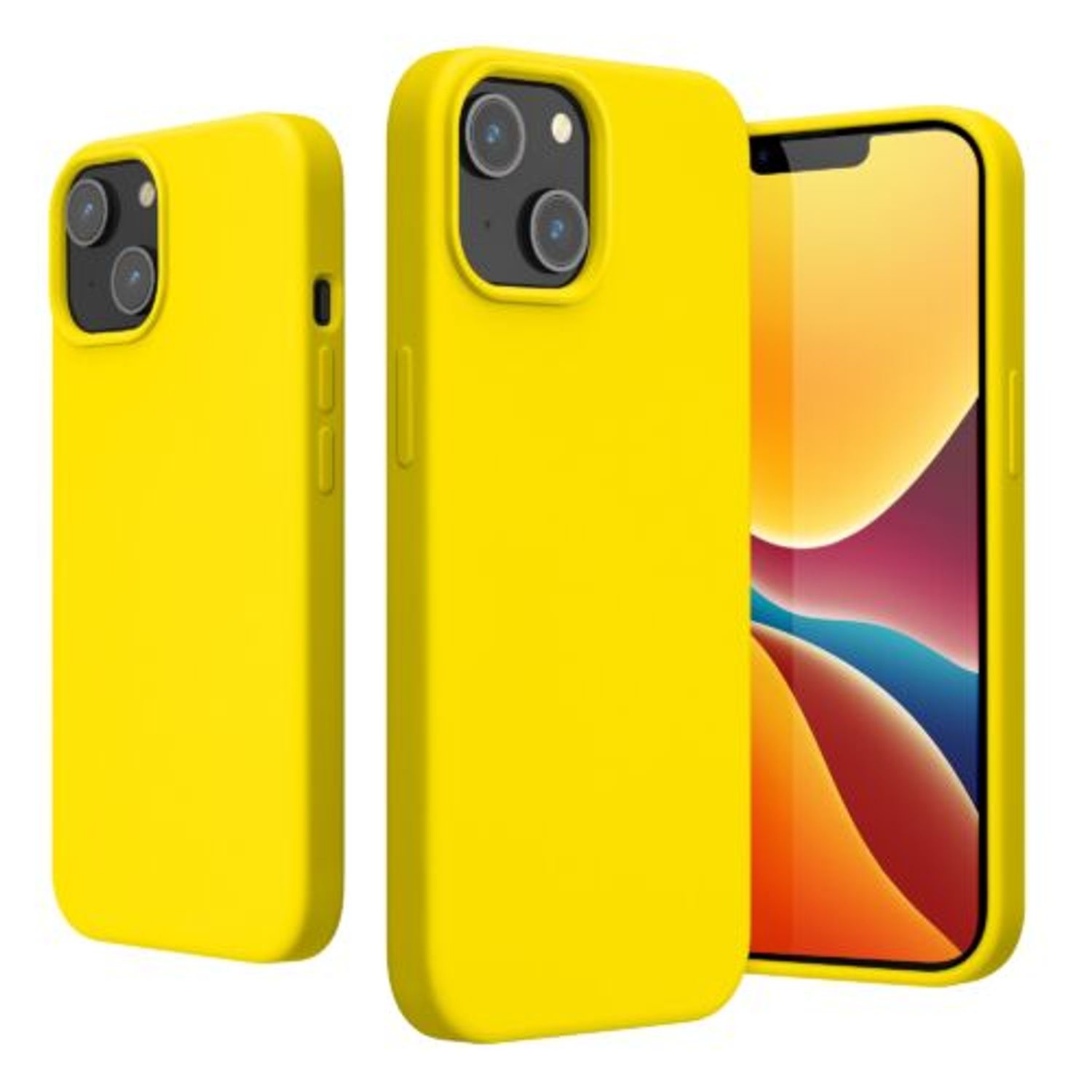 Husa Kwmobile pentru Apple iPhone 14, Silicon, Galben, 59071.165 fotografia produsului