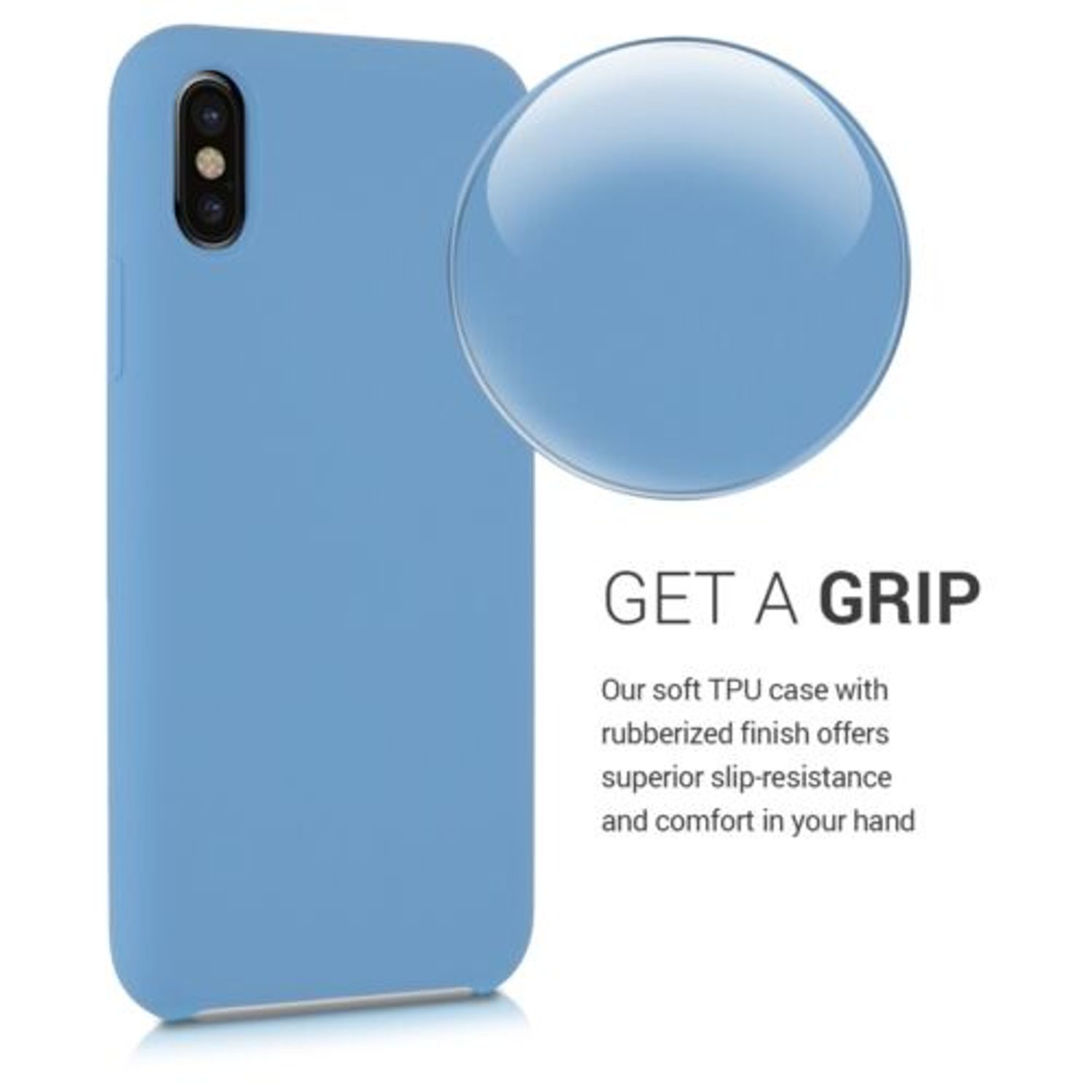 Husa pentru Apple iPhone X/iPhone XS, Silicon, Albastru, 42495.188 fotografia produsului View 4 L