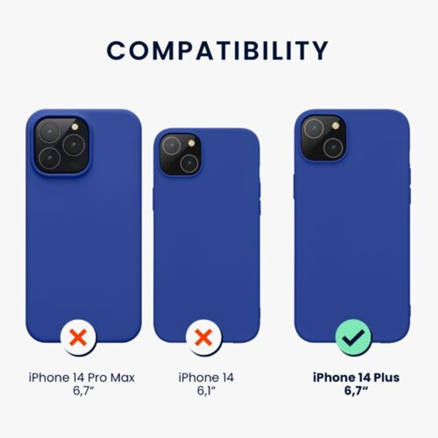 Husa Kwmobile pentru Apple iPhone 14 Plus, Silicon, Albastru, 59076.134 fotografia produsului View 2 L