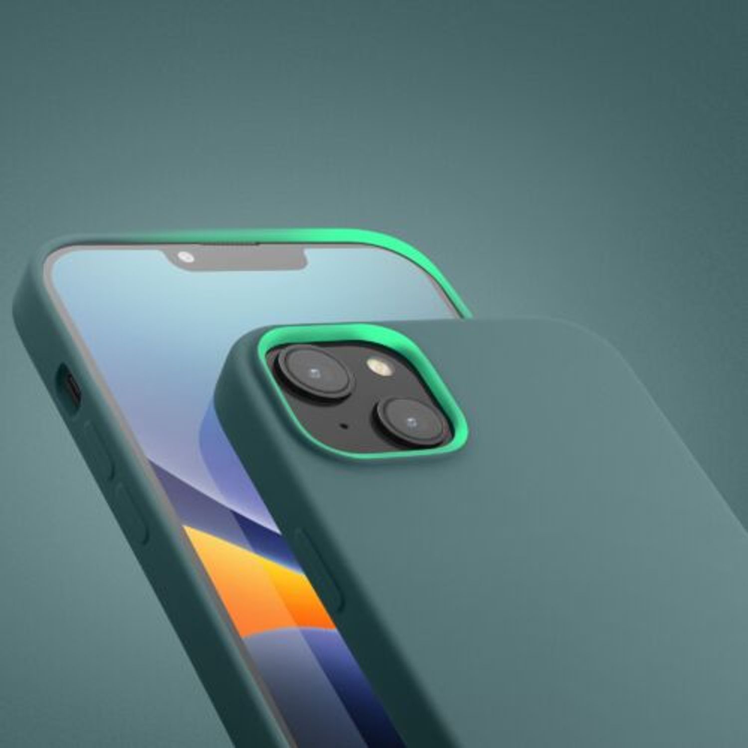 Husa Kwmobile pentru Apple iPhone 14 Plus, Silicon, Verde, 59072.207 fotografia produsului View 12 L