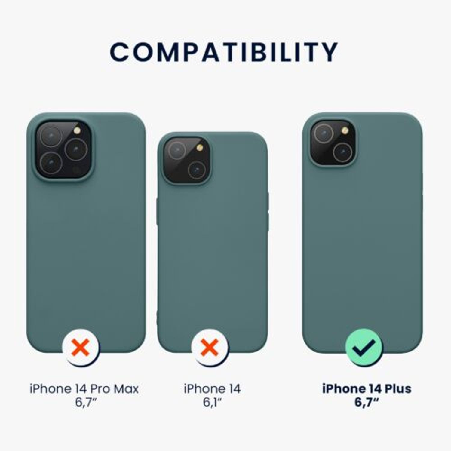 Husa Kwmobile pentru Apple iPhone 14 Plus, Silicon, Verde, 59072.207 fotografia produsului View 2 L