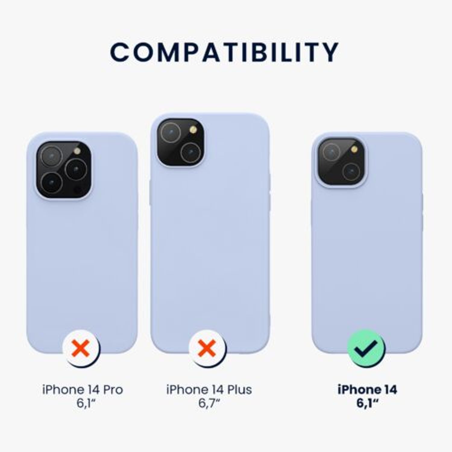 Husa Kwmobile pentru Apple iPhone 14, Silicon, Albastru, 59071.58 fotografia produsului View 2 L