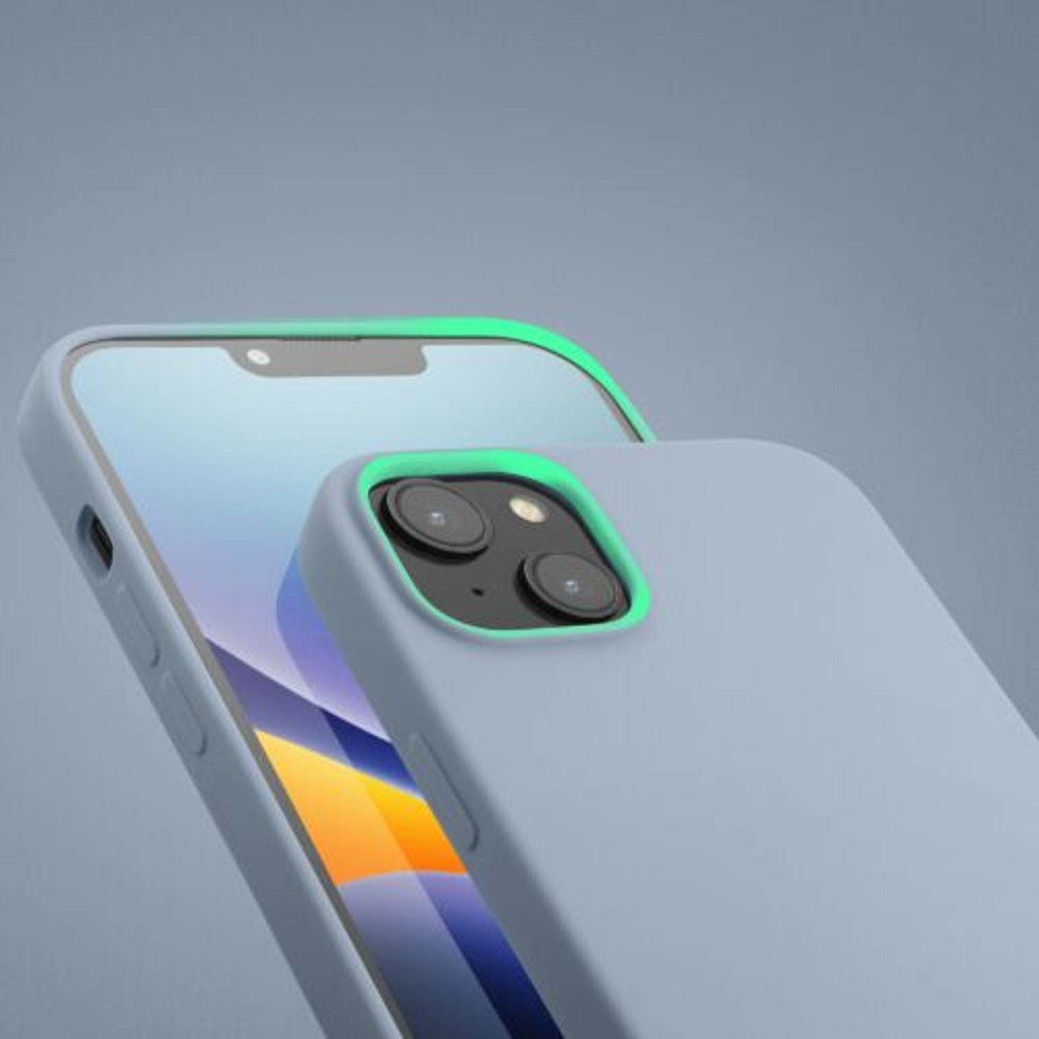 Husa Kwmobile pentru Apple iPhone 14 Plus, Silicon, Albastru, 59072.58 fotografia produsului View 12 L