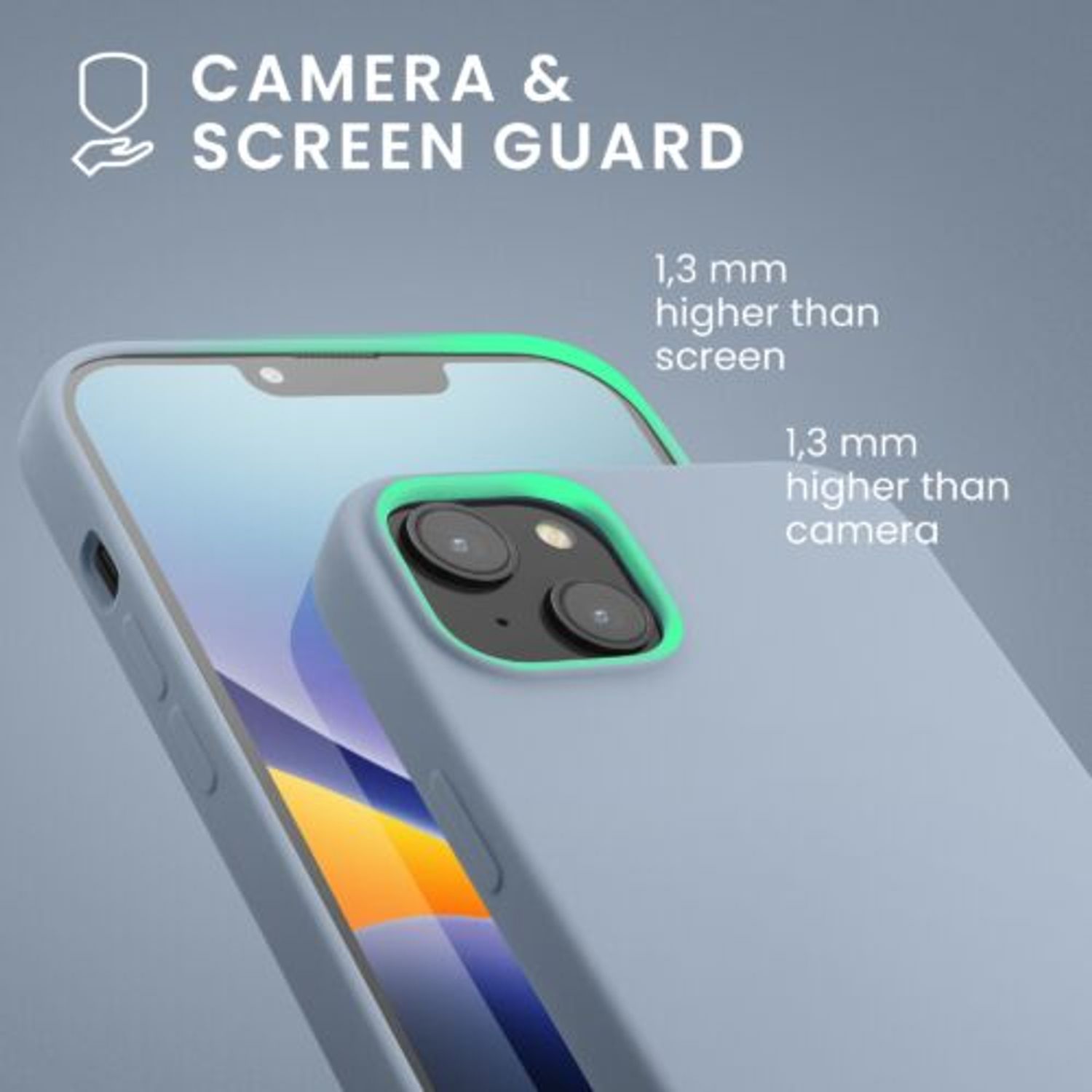 Husa Kwmobile pentru Apple iPhone 14 Plus, Silicon, Albastru, 59072.58 fotografia produsului View 6 L