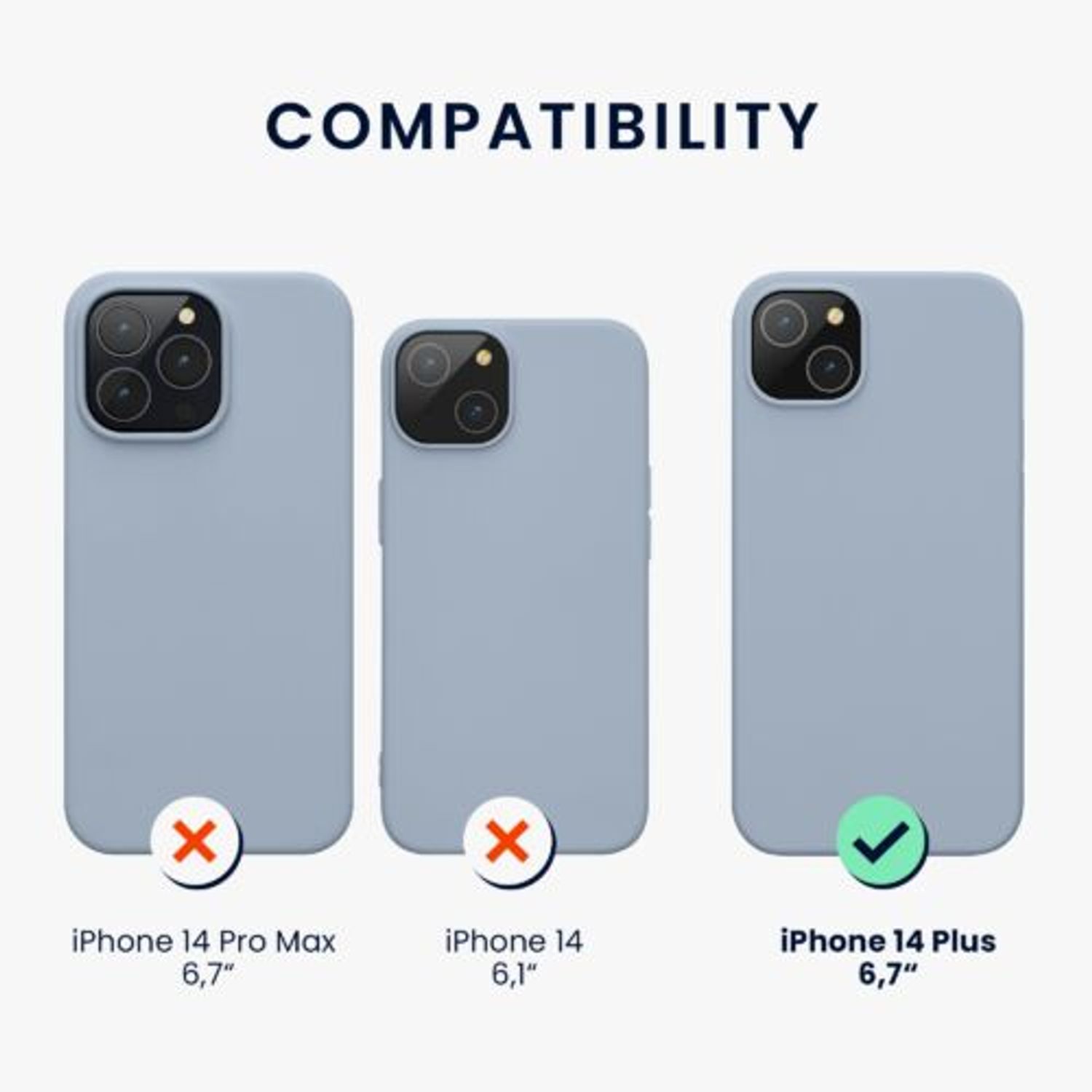 Husa Kwmobile pentru Apple iPhone 14 Plus, Silicon, Albastru, 59072.58 fotografia produsului View 2 L